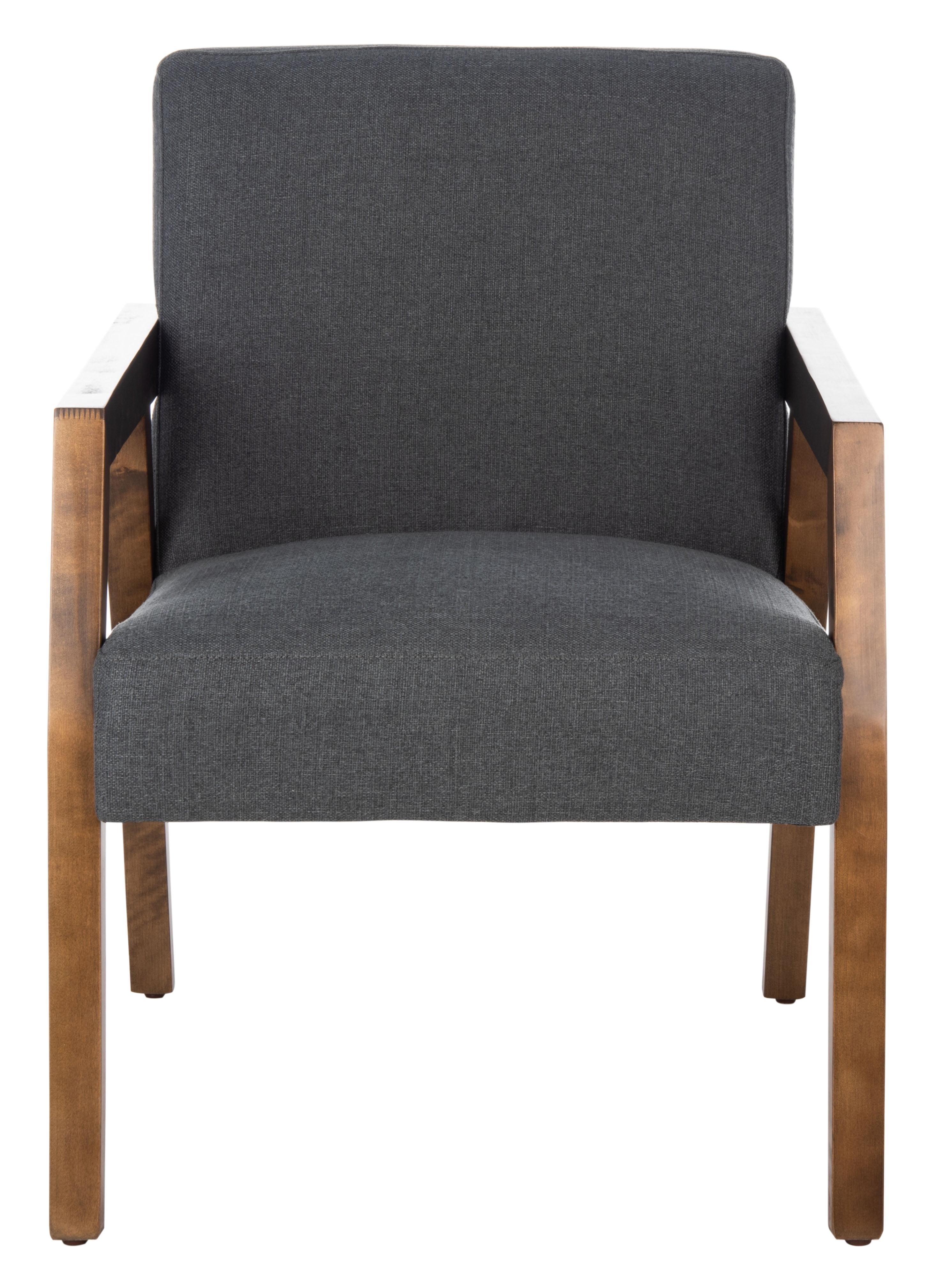 Olyvar Dark Grey Linen and Brown Wood Armchair 32"