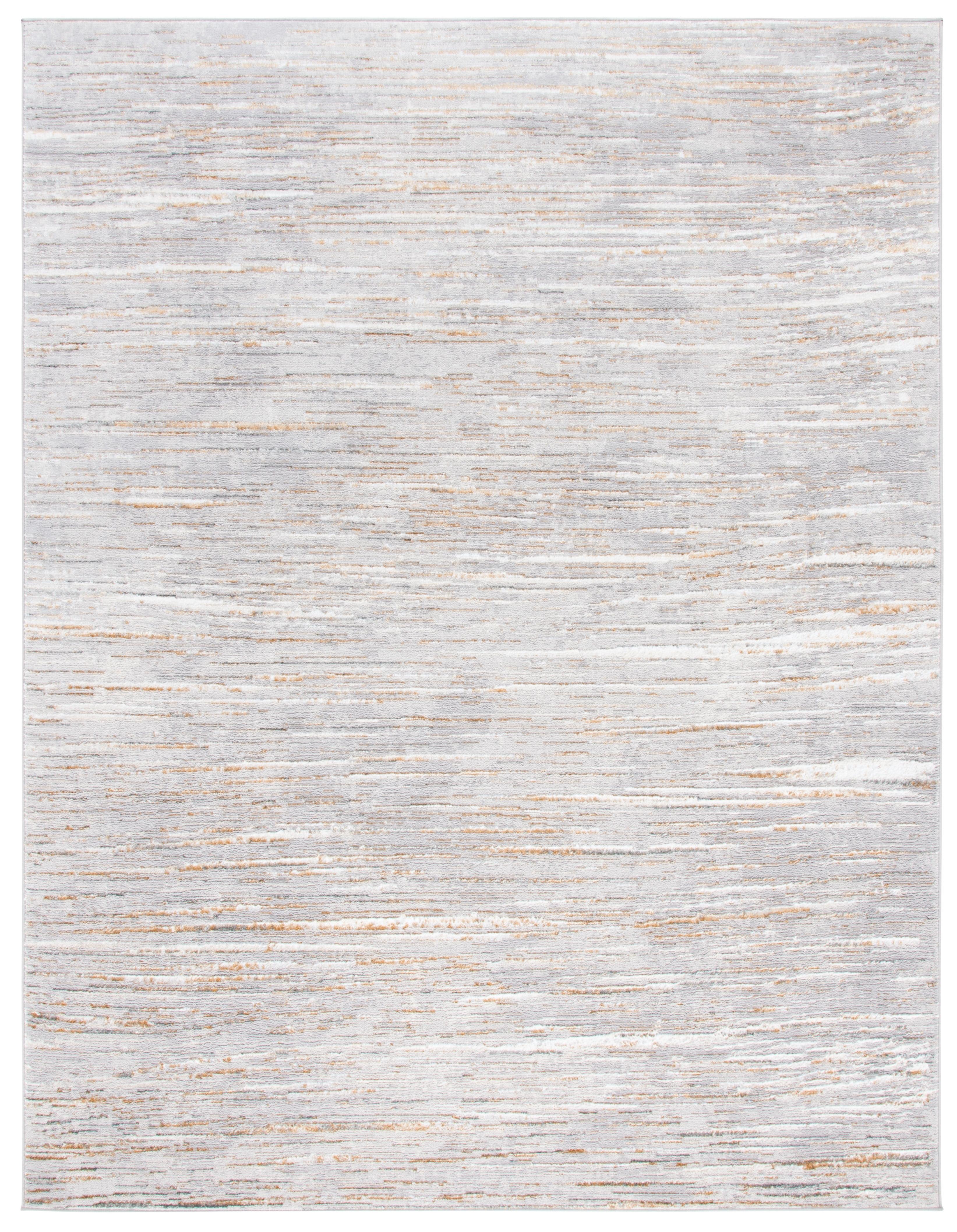 Elysian Abstract Gray and Gold 9' x 12' Hand-Knotted Area Rug