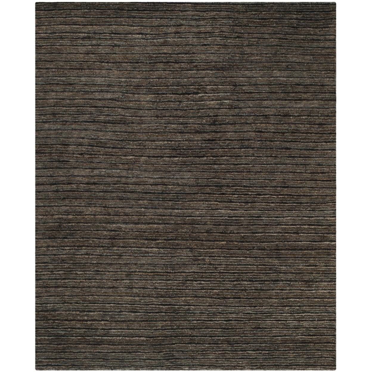 Lustrous Sheen Charcoal Hand-Knotted Jute 4' x 6' Area Rug