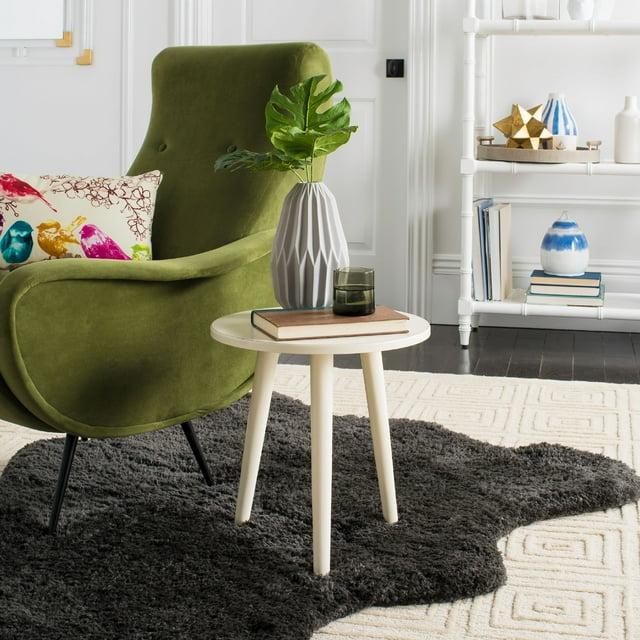 Orion Round Accent Table - Vintage White - Safavieh.
