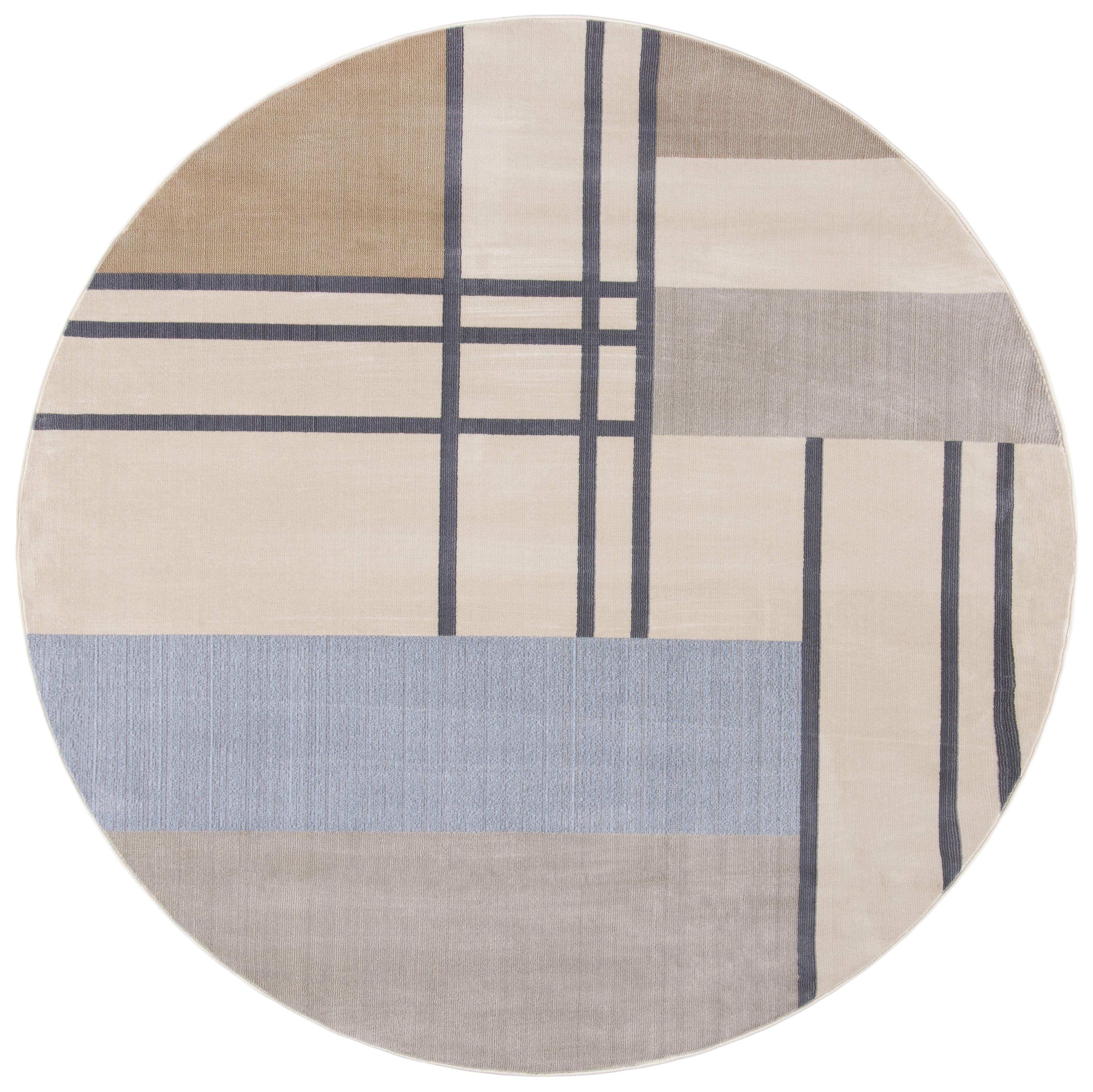 Orwell ORW302 Power Loomed Indoor Accent Rug - 3' Round - Ivory/Taupe - Safavieh