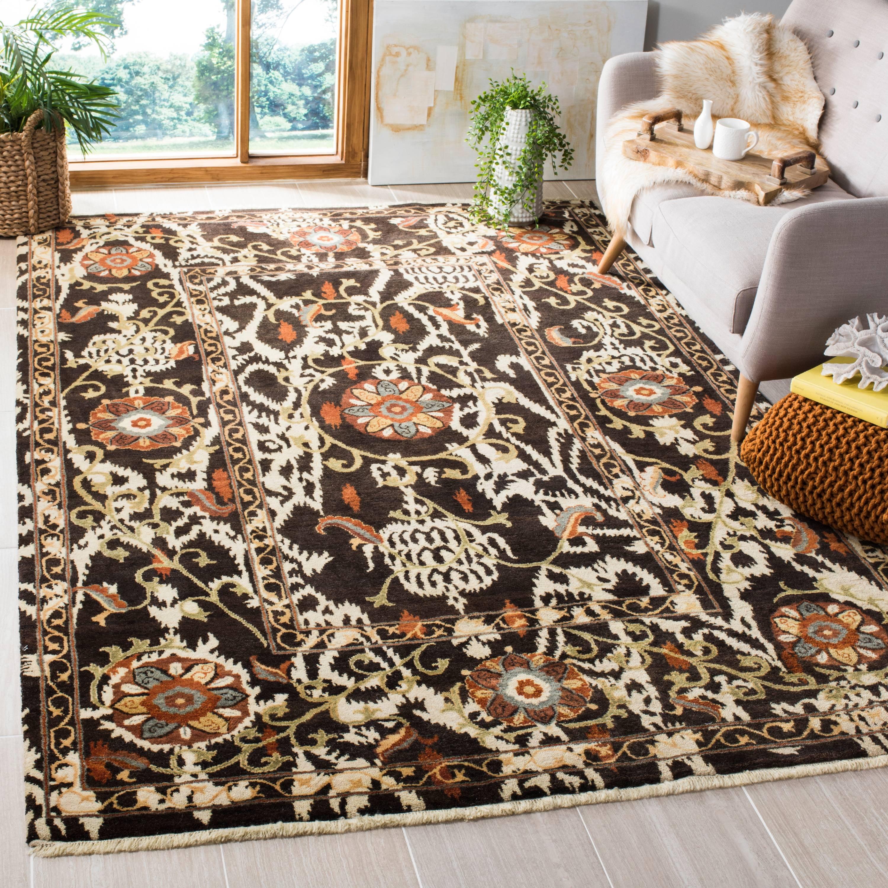 Oushak Multicolor Hand-Knotted Wool 8' x 10' Area Rug