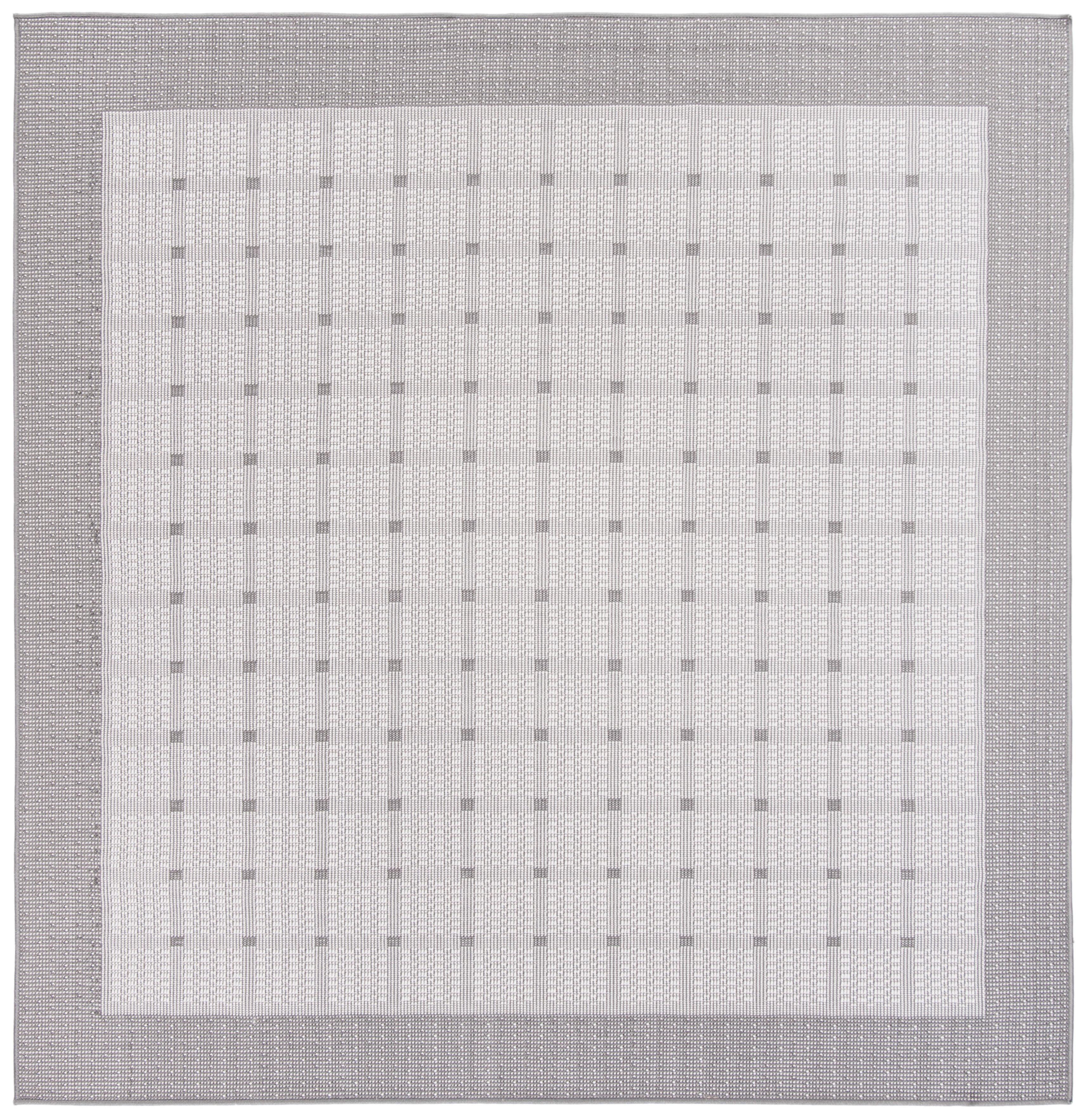 Bermuda BMU801 Power Loomed Indoor/Outdoor Machine Washable Area Rug - Grey/Ivory - 5'3"x5'3" - Safavieh