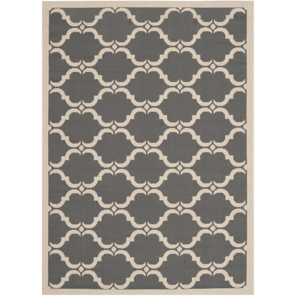 Gray 5' x 7' Synthetic Easy Care Rectangular Rug