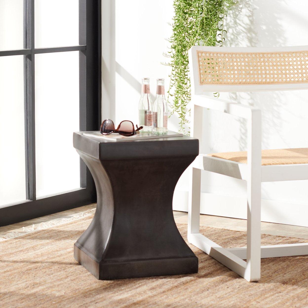 Curby Black Concrete Indoor/Outdoor Accent Stool