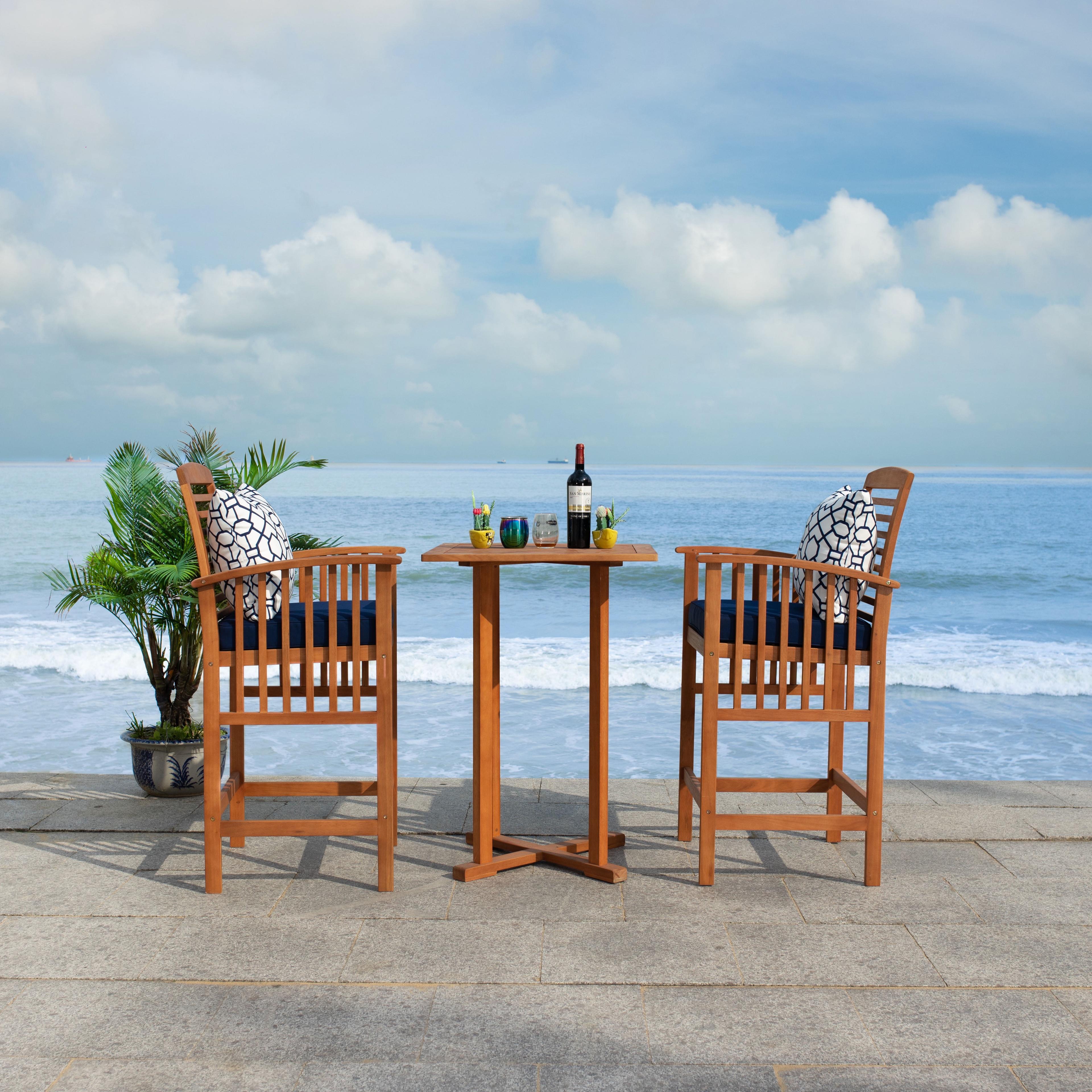 Pate 3 Piece Bar Height Patio Outdoor Bistro Set  - Safavieh