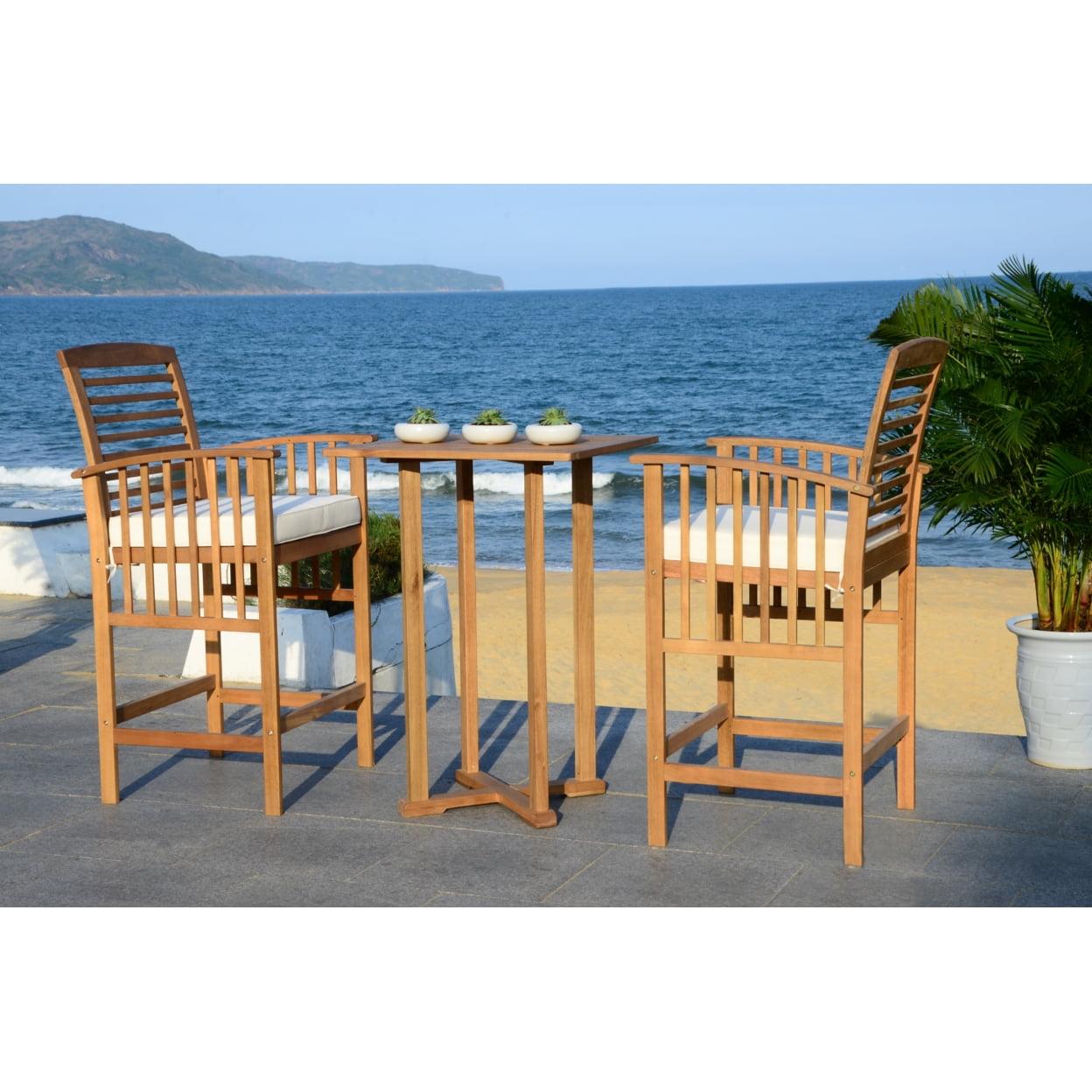 Pate 3 Piece Bar Height Patio Outdoor Bistro Set  - Safavieh