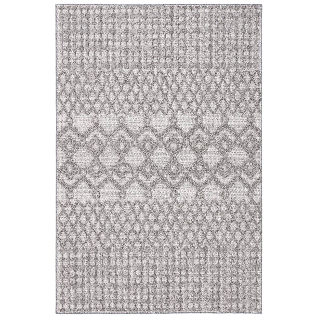 Gray and Dark Gray Synthetic 9' x 12' Area Rug