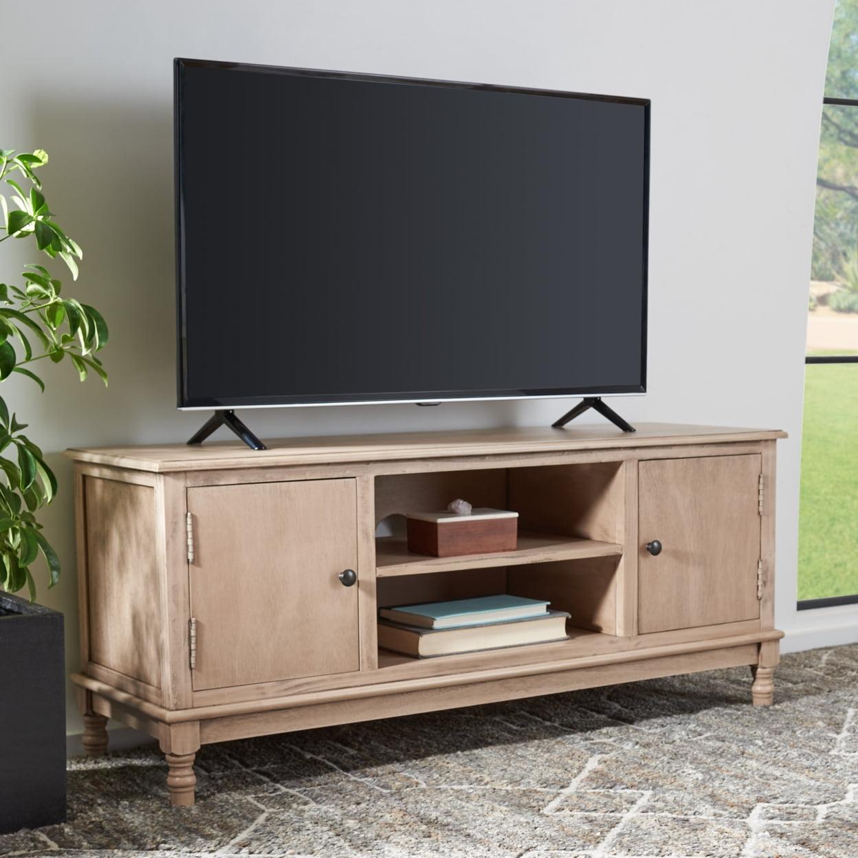 Farmhouse Charm 53" Sand Media TV Stand with Cabinet