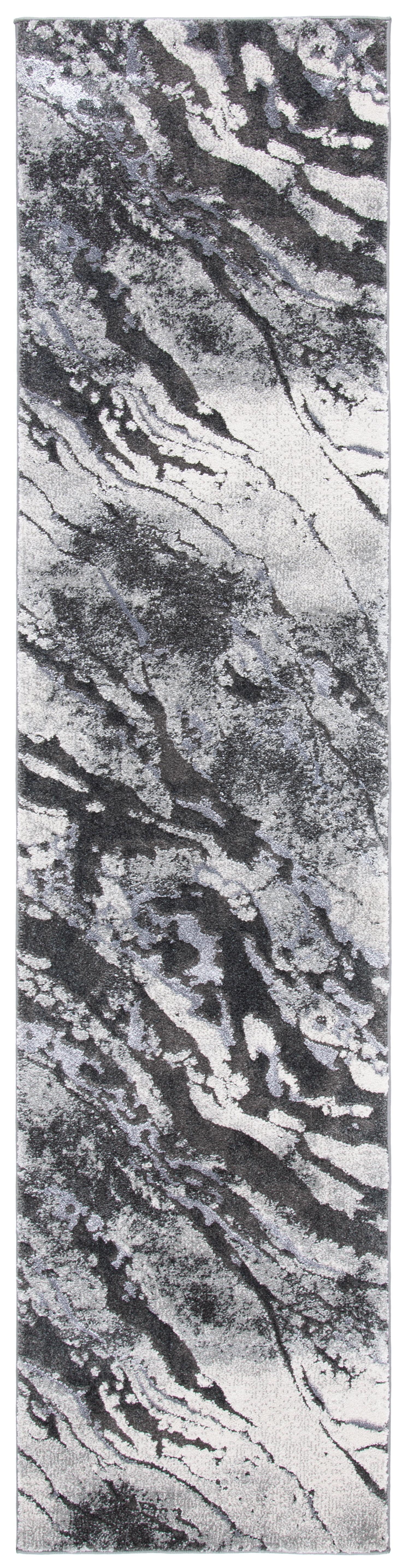Pacific PFC865 Power Loomed Indoor Runner Rug - 2'2"x5' - Dark Grey/Light Grey - Safavieh