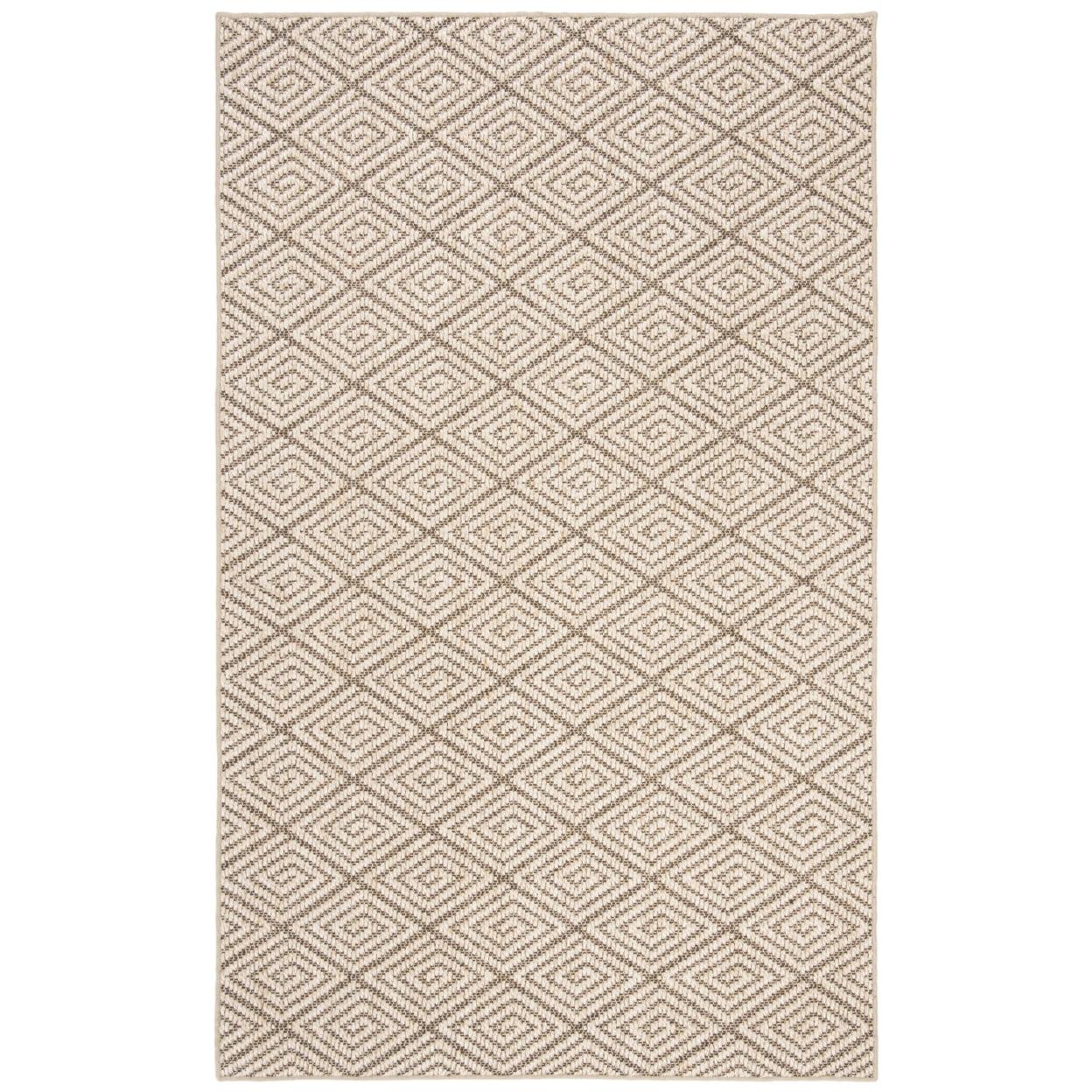 Black Geometric Easy Care 4' x 6' Rectangular Rug