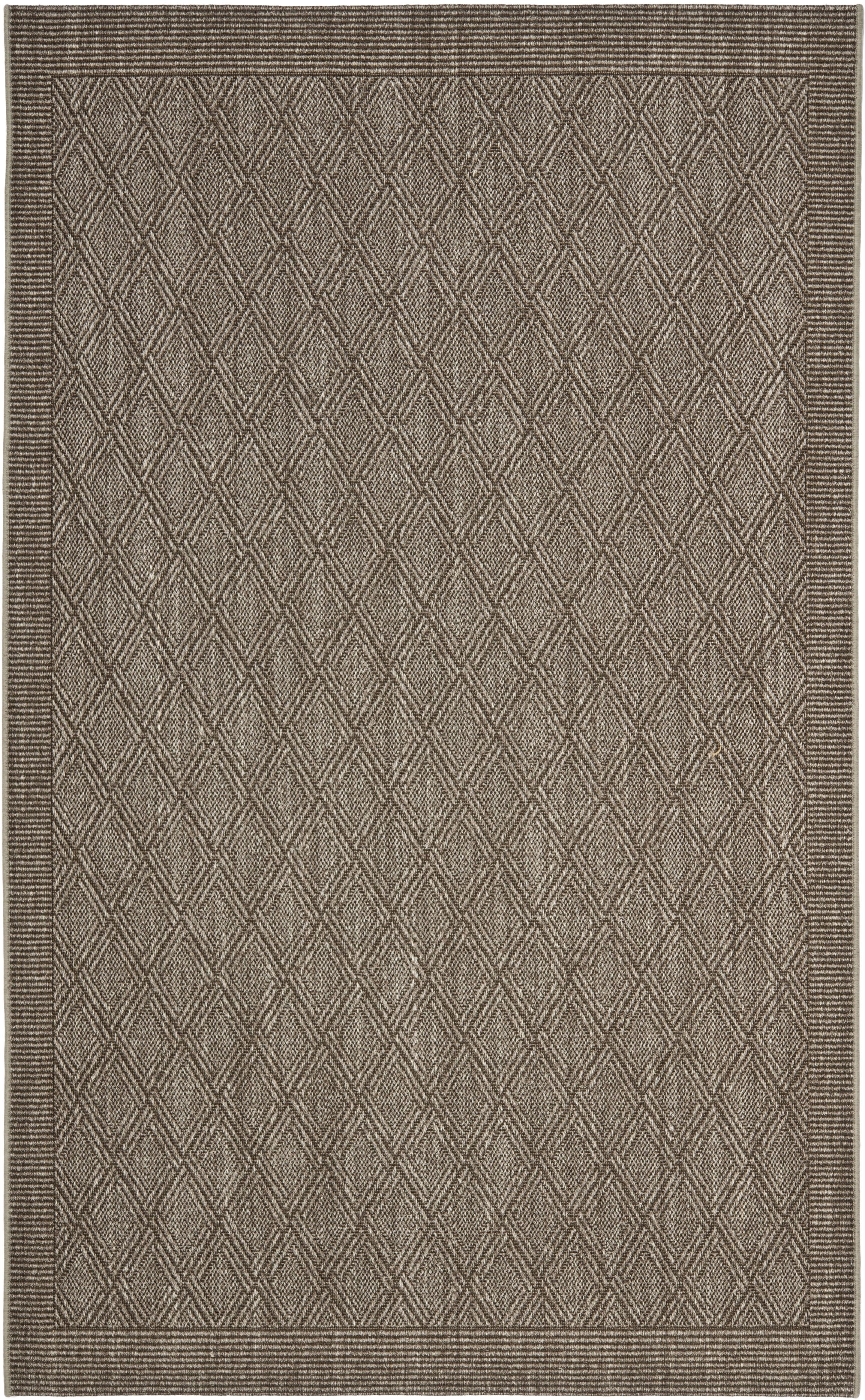 Silver Geometric Sisal 4' x 6' Area Rug