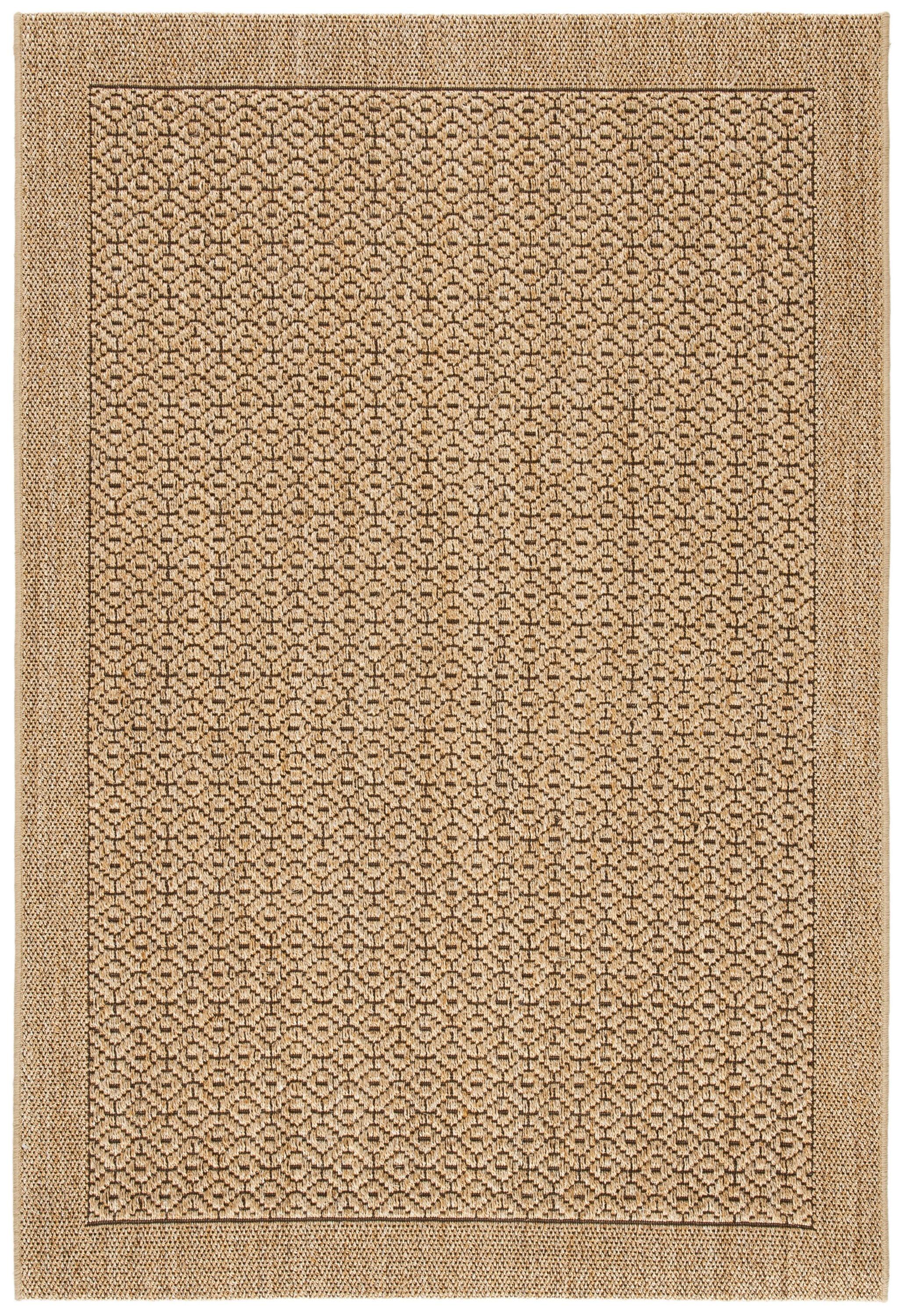 Natural Geometric Sisal 4' x 6' Rectangular Area Rug