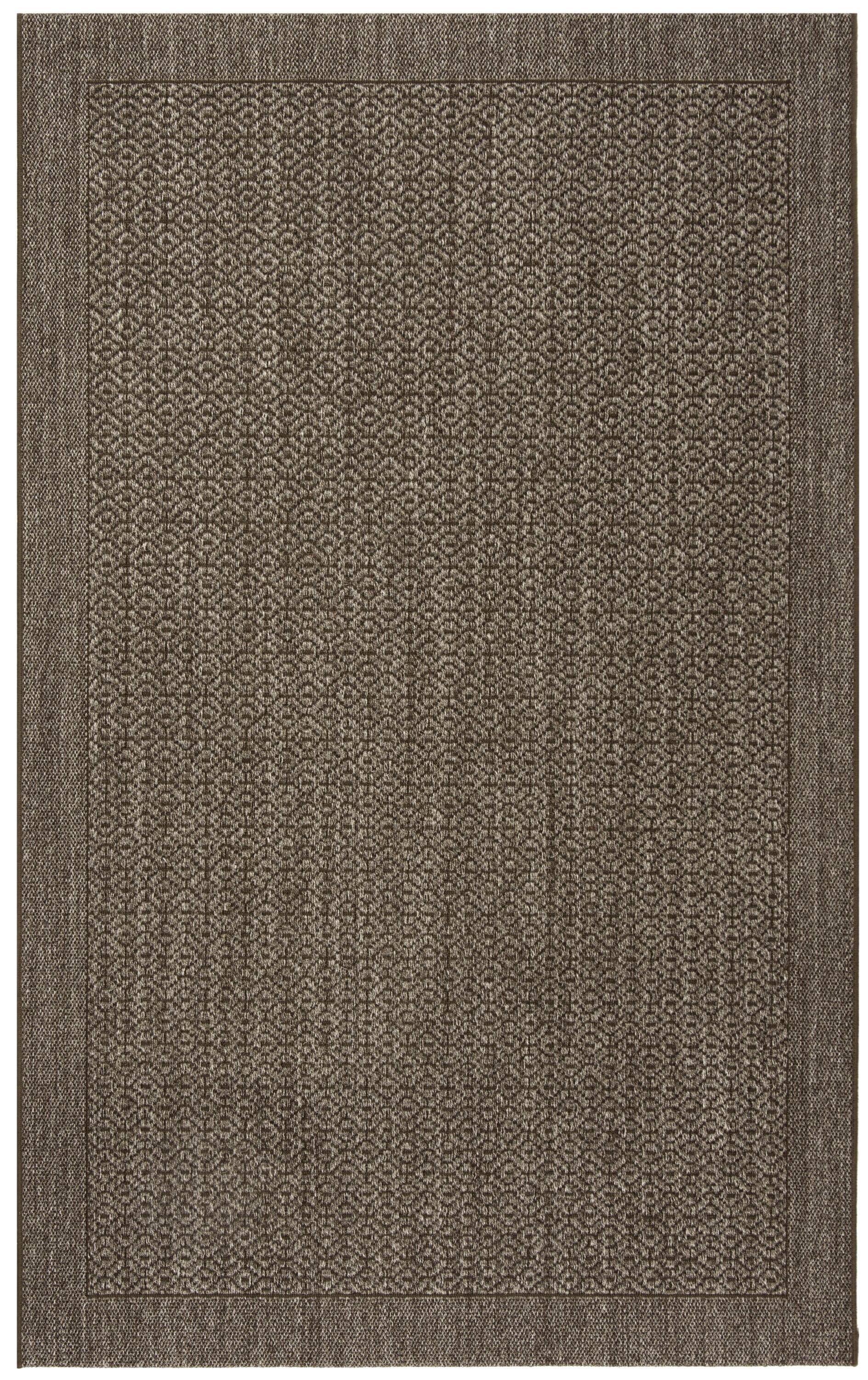 Palm Beach Geometric Jute/Sisal Brown Area Rug