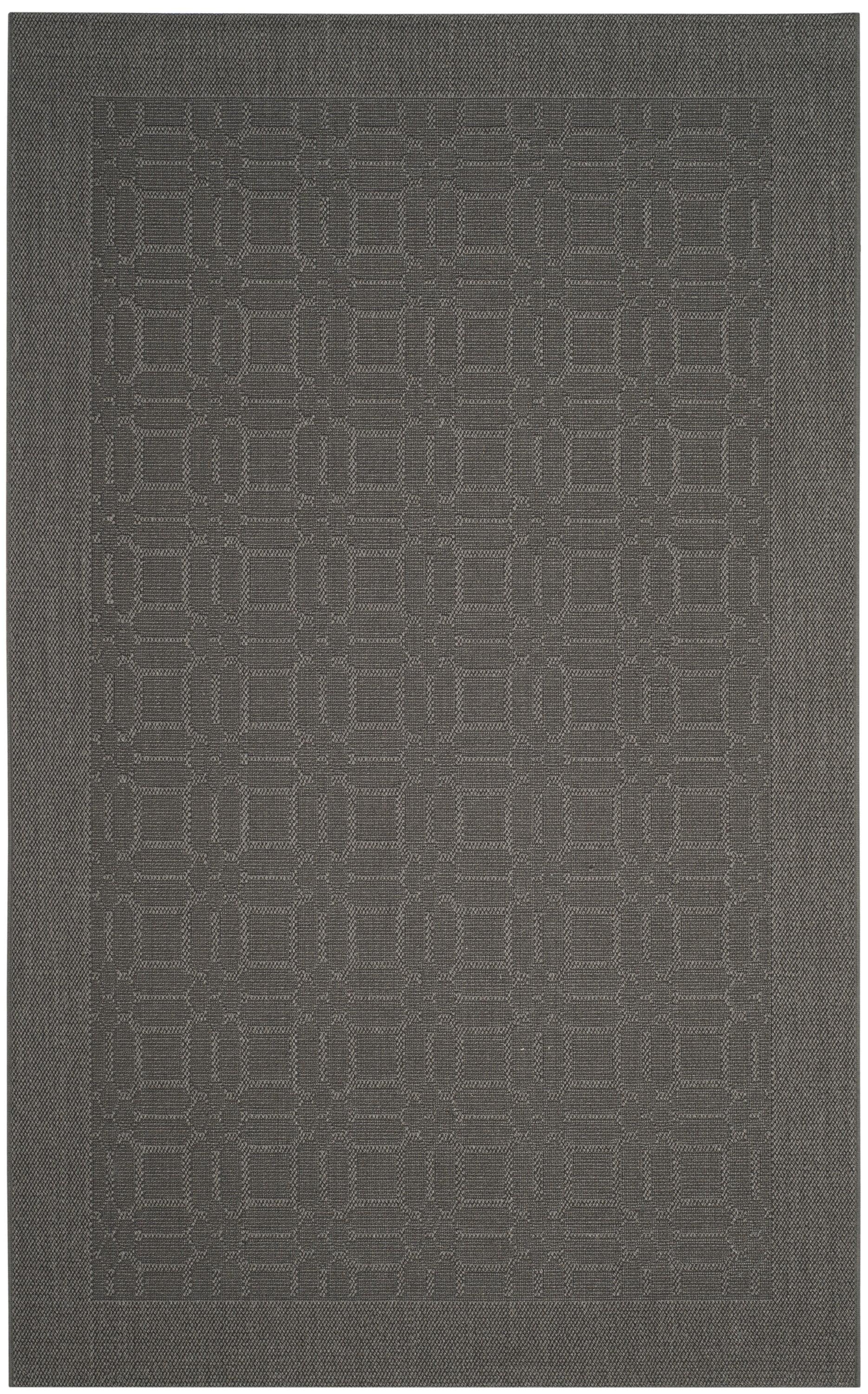 Ash Geometric Hand-knotted Synthetic 4' x 6' Area Rug