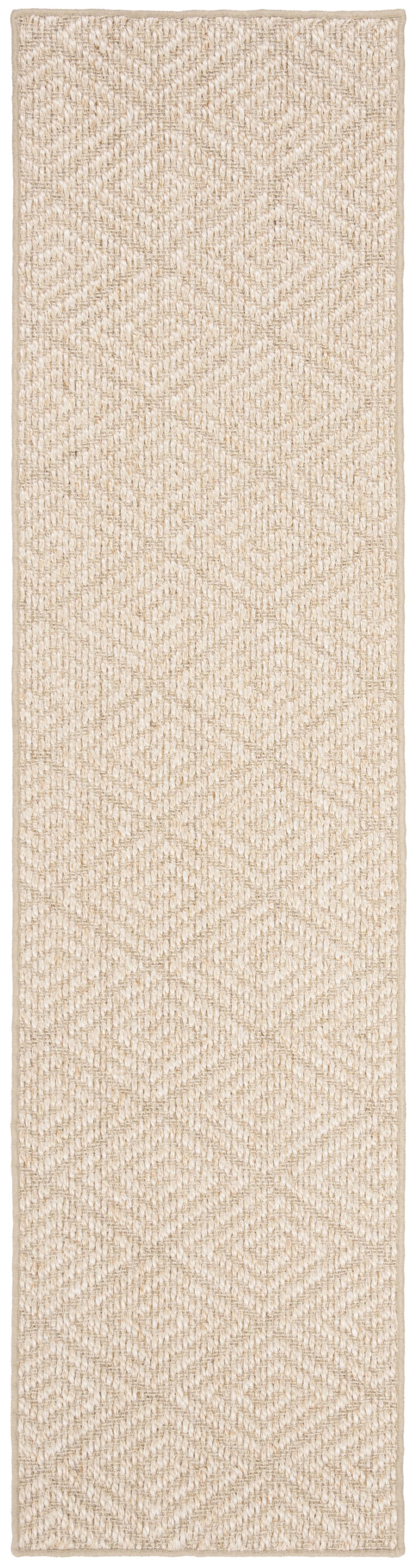 SAFAVIEH Palm Beach Stars Geometric Diamonds Sisal Runner Rug, Beige, 2' x 8'