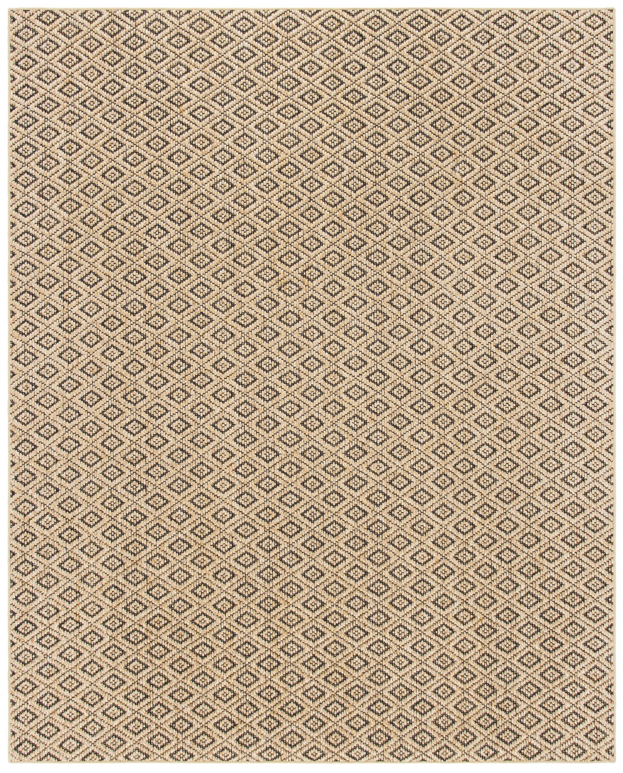 Natural Sisal Black Geometric 8' x 10' Area Rug