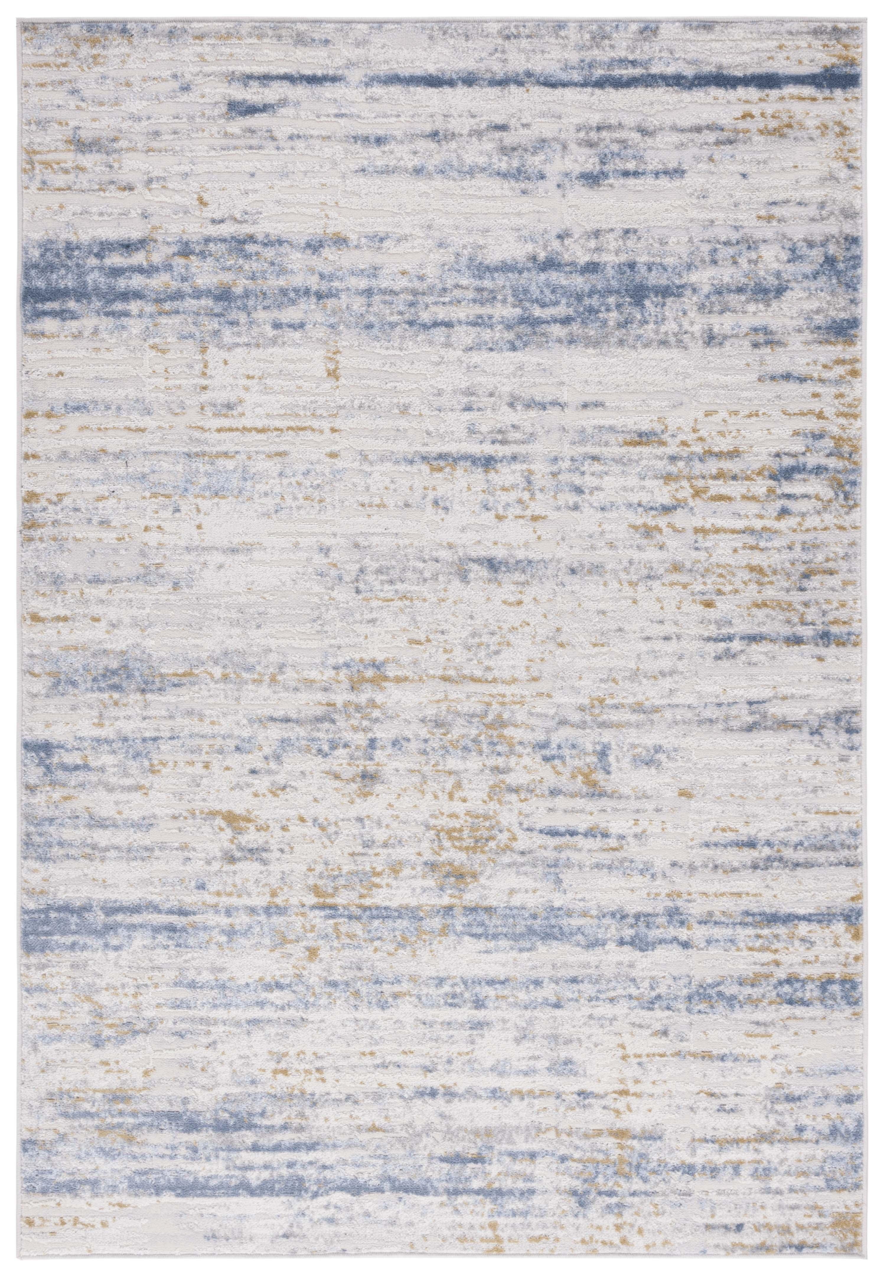 Lumina Light Blue Abstract 8' x 10' Synthetic Area Rug