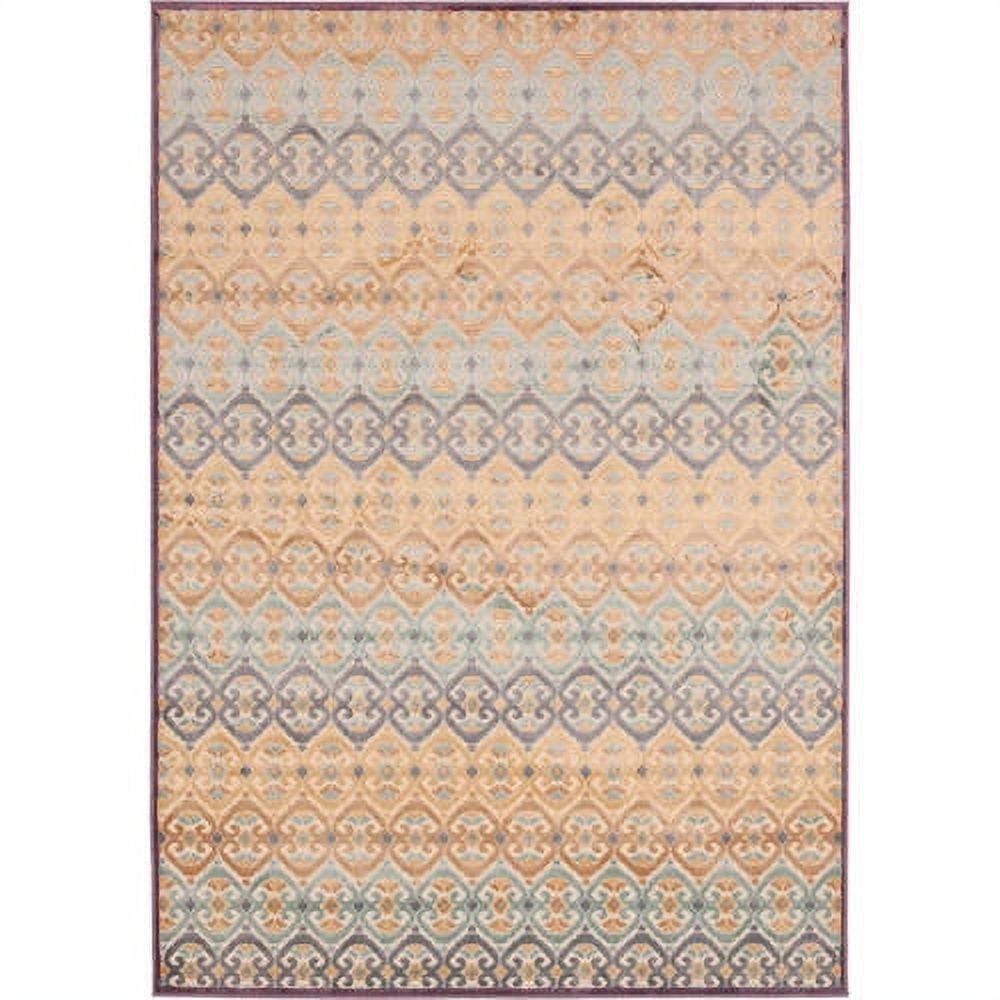 Luxe Dimensional Blue Silk Blend 59" Chenille Area Rug