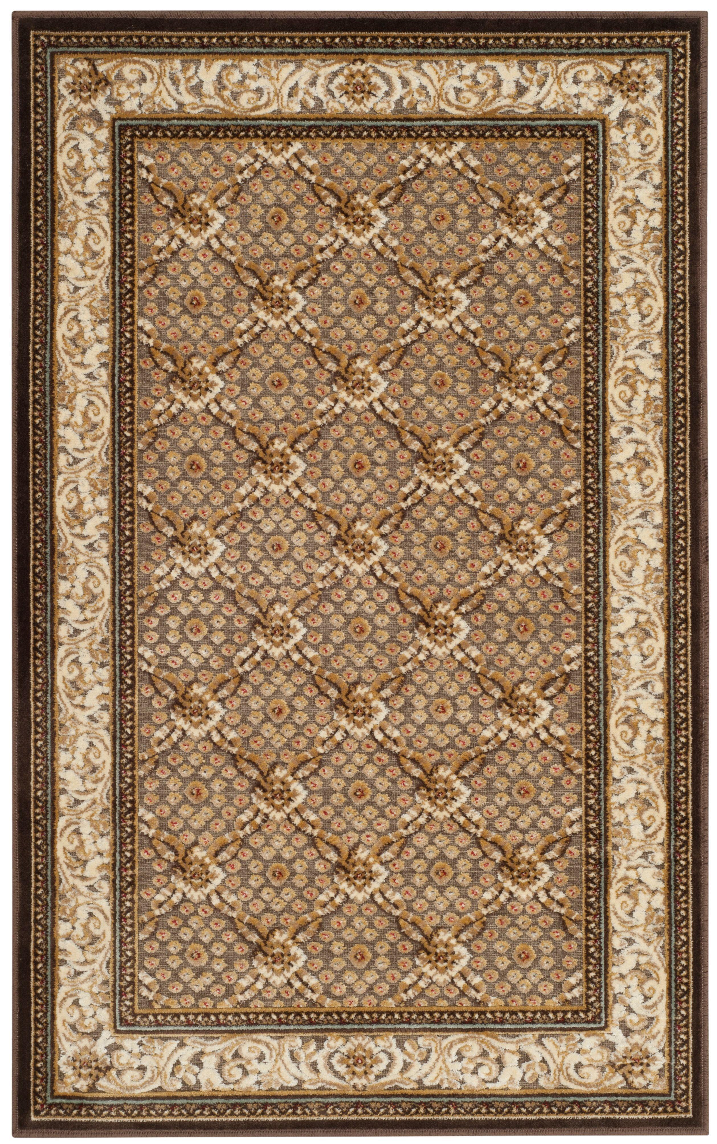 SAFAVIEH Paradise Jonette Geometric Floral Area Rug, Dark Brown, 2'7" x 4'