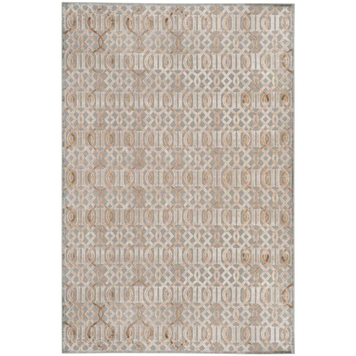 Paradise Blue Viscose and Chenille Area Rug, 8' x 11'