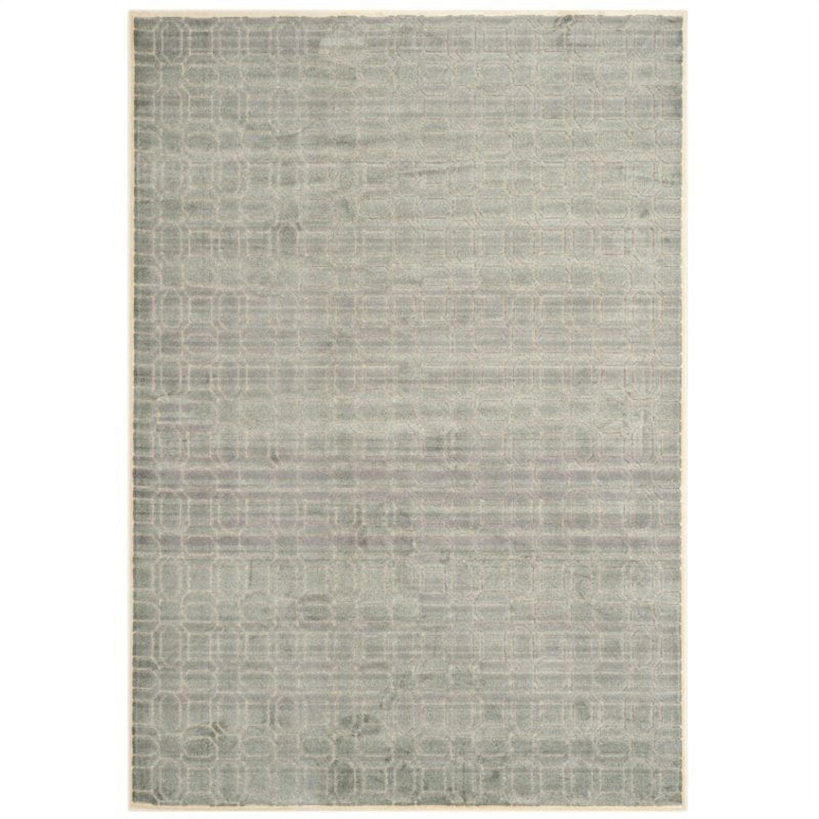 Gray Geometric Viscose Chenille Area Rug, 2'7" x 4'