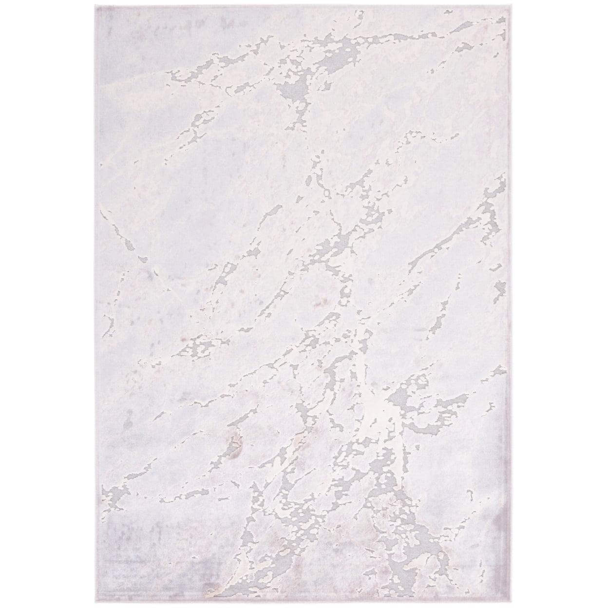 Gray Rectangular Non-slip Viscose Area Rug