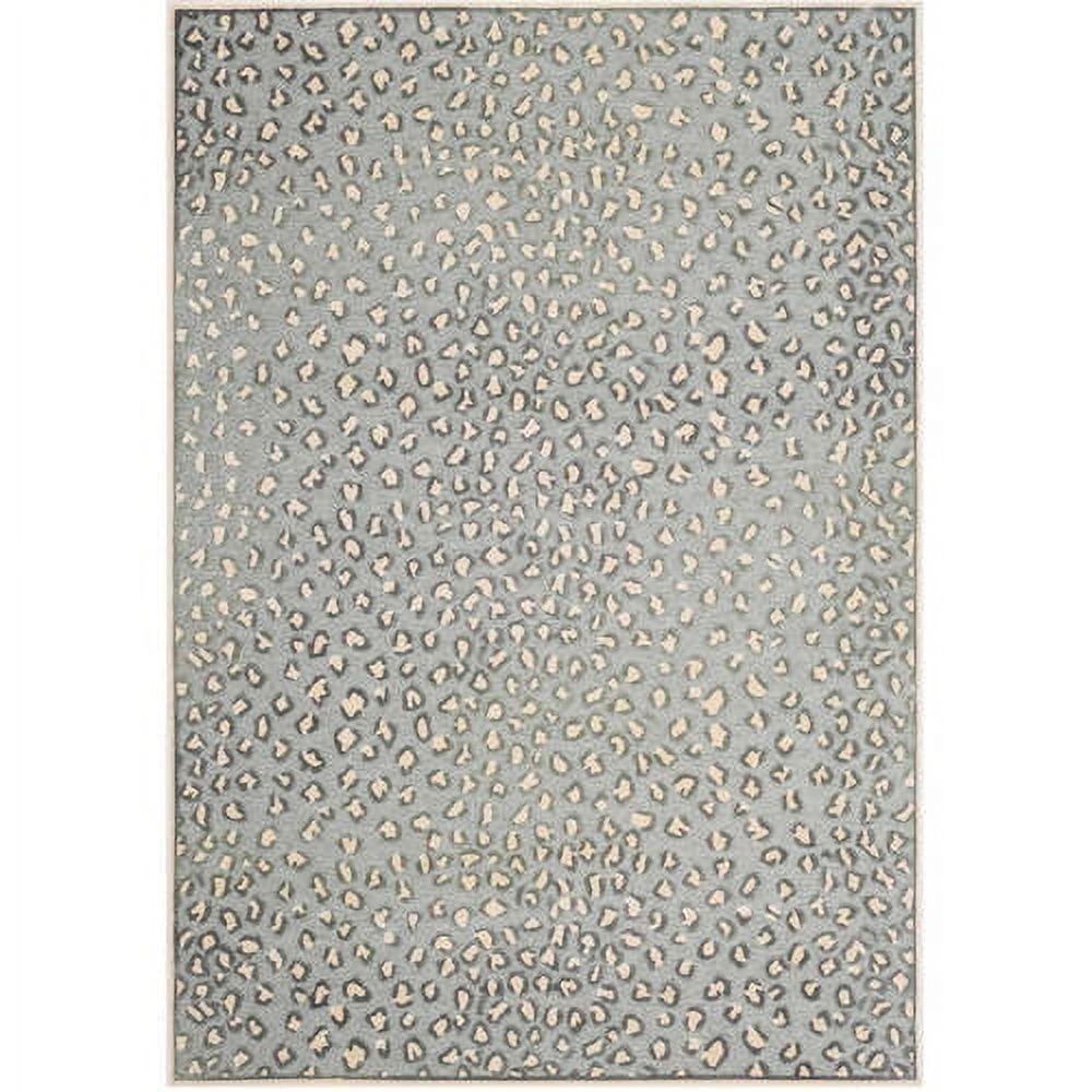 Spruce Essence Cream Hand-Knotted Viscose Silk Blend Area Rug 5'3" x 7'6"