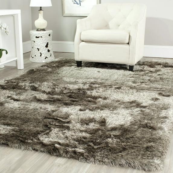 SAFAVIEH Paris Darwin Plush Polyester Shag Area Rug, Sable, 10' x 14'