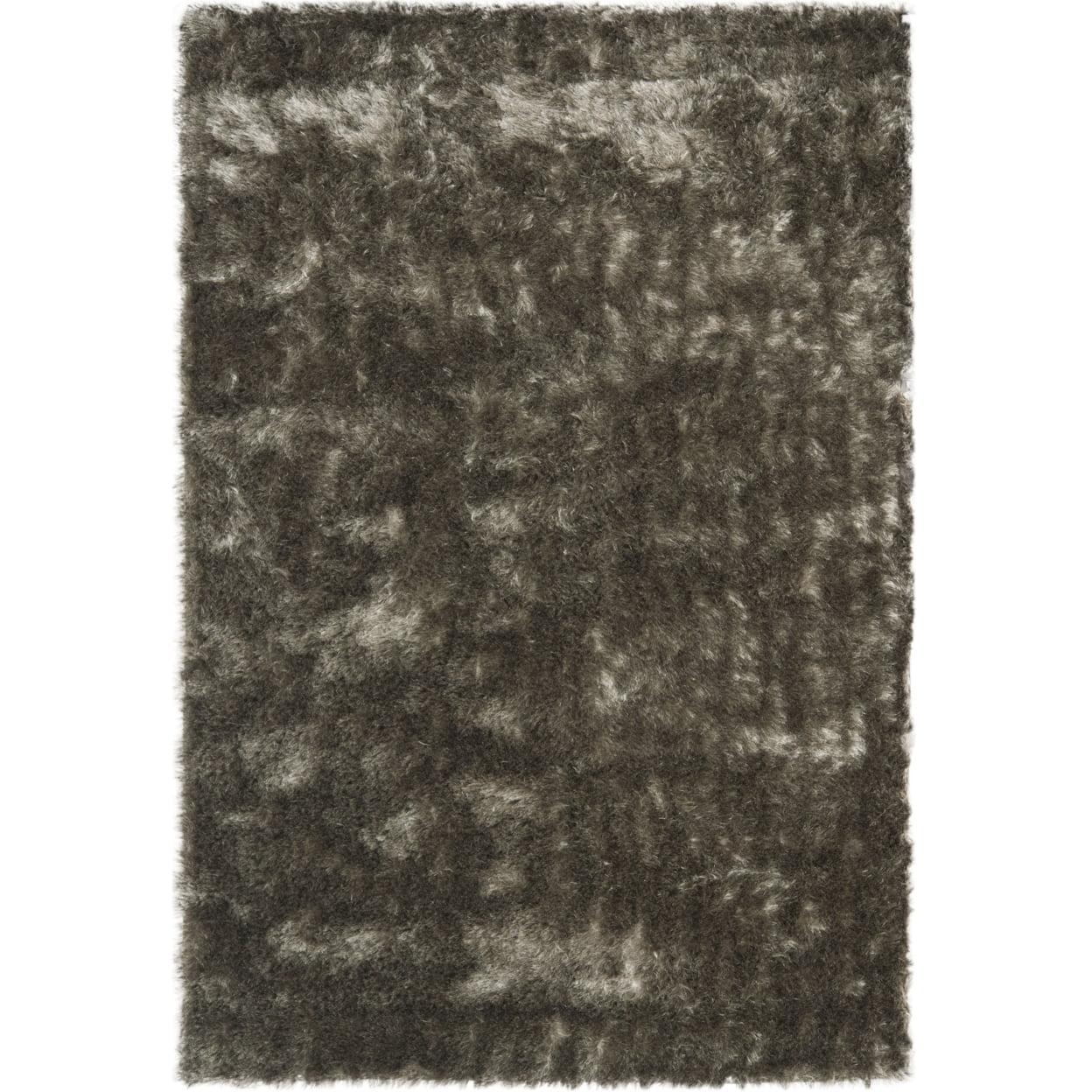 SAFAVIEH Paris Darwin Plush Polyester Shag Area Rug, Silver, 10' x 14'