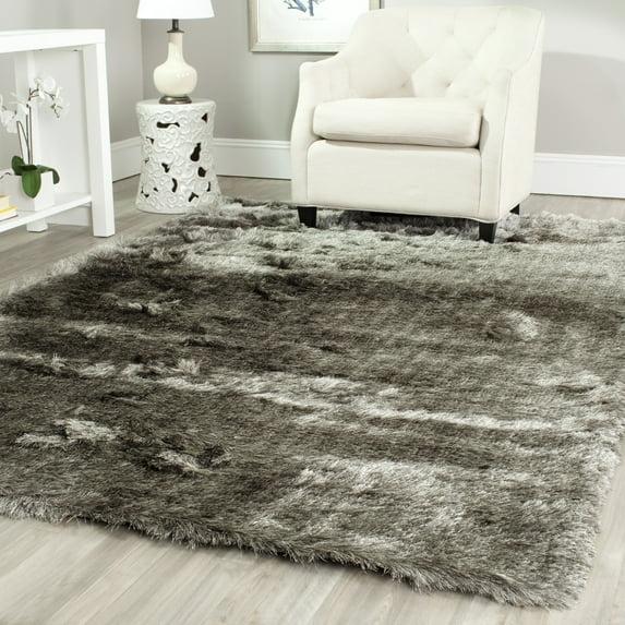 Paris Shag SG511 Hand Tufted Indoor Area Rug - Silver - 6'x9' - Safavieh
