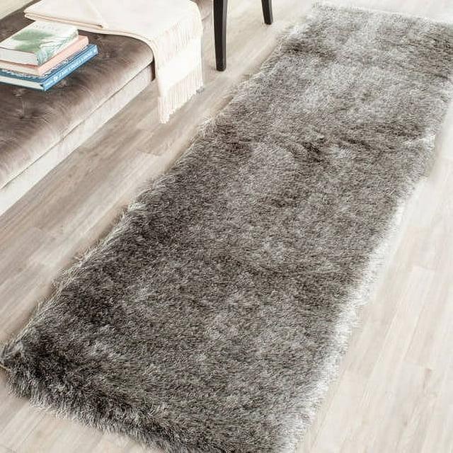 Paris Shag SG511 Hand Tufted Indoor Area Rug - Silver - 7' Round - Safavieh