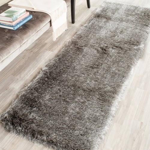 Paris Shag SG511 Hand Tufted Indoor Area Rug - Silver - 7'x7' Square - Safavieh
