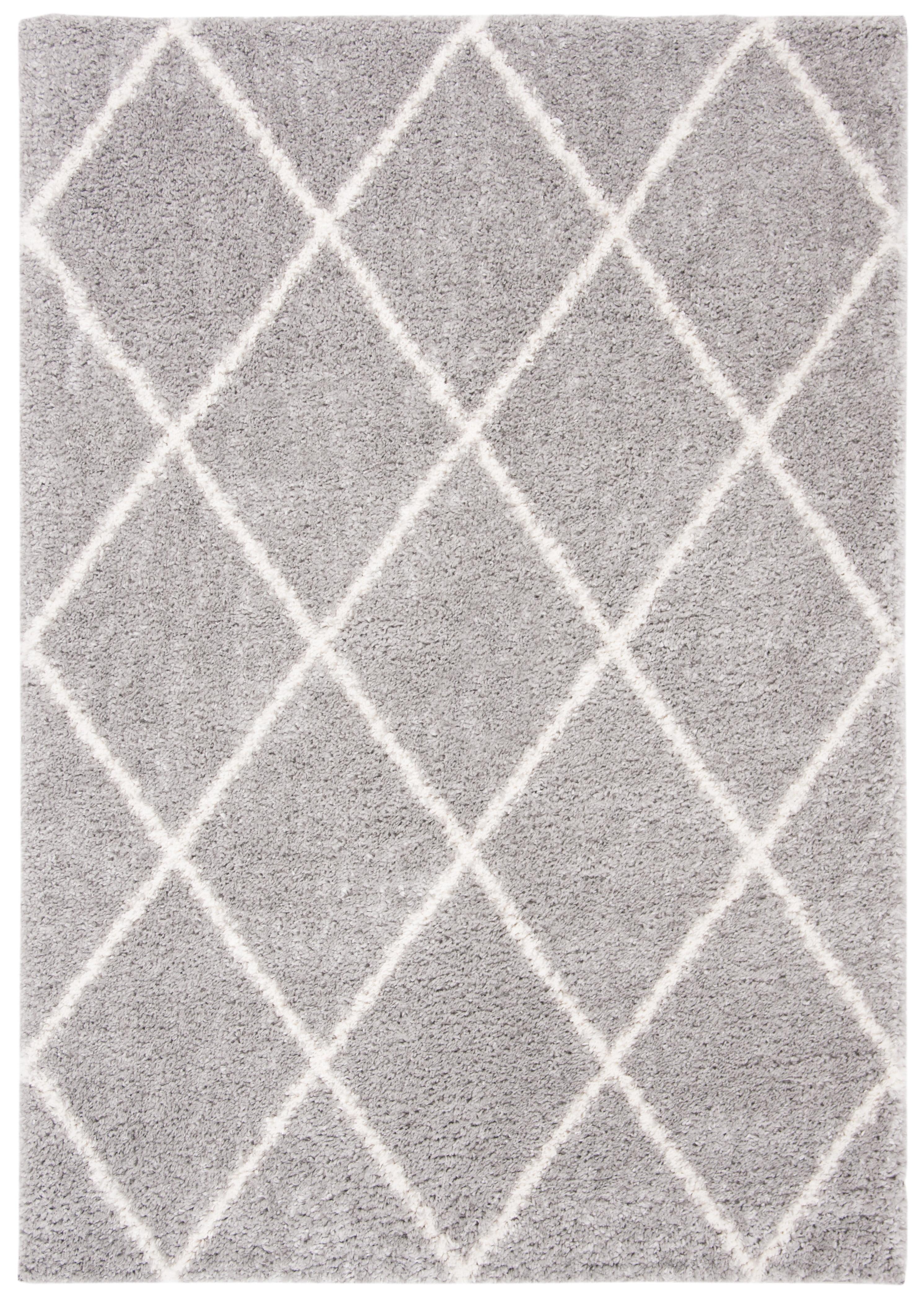 August Shag 500 AUG531 Power Loomed Indoor Area Rug - Light Grey/Ivory - 5'-5"x7'-7" - Safavieh