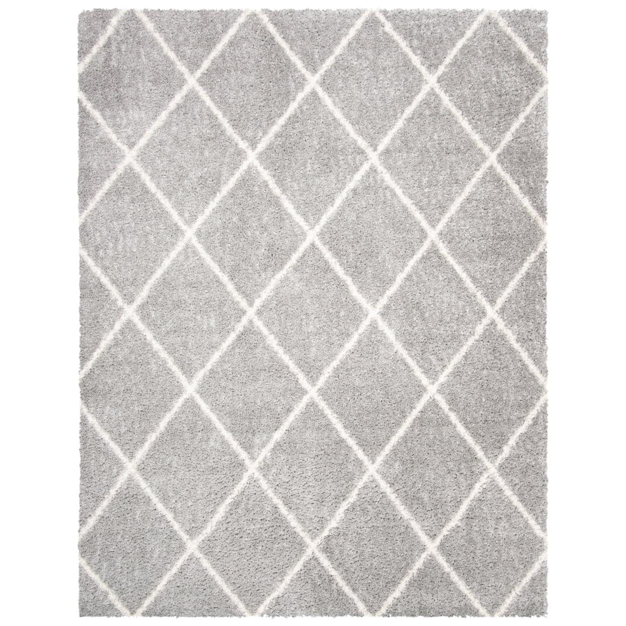 Parma Shag PMA515 Power Loomed Indoor Area Rug - 8'x10' - Grey/Cream - Safavieh