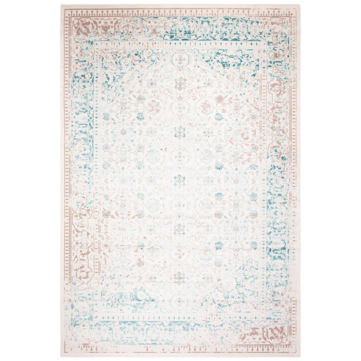 Passion PAS405 Power Loomed Indoor Accent Rug - 4'x5'7" - Turquoise/Ivory - Safavieh