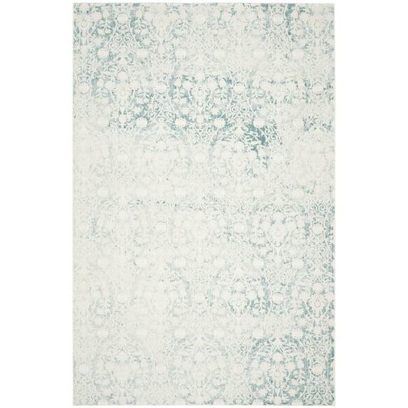 SAFAVIEH Passion Madrid Faded Damask Area Rug, Turquoise/Ivory, 8' x 11'