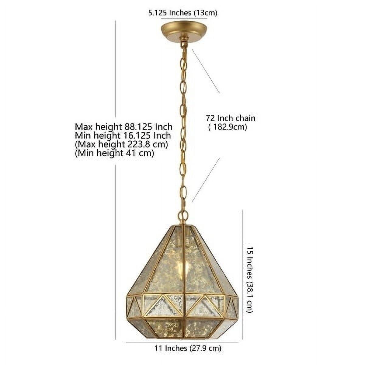 Vintage Teardrop 17" Brass & Glass LED Pendant Light