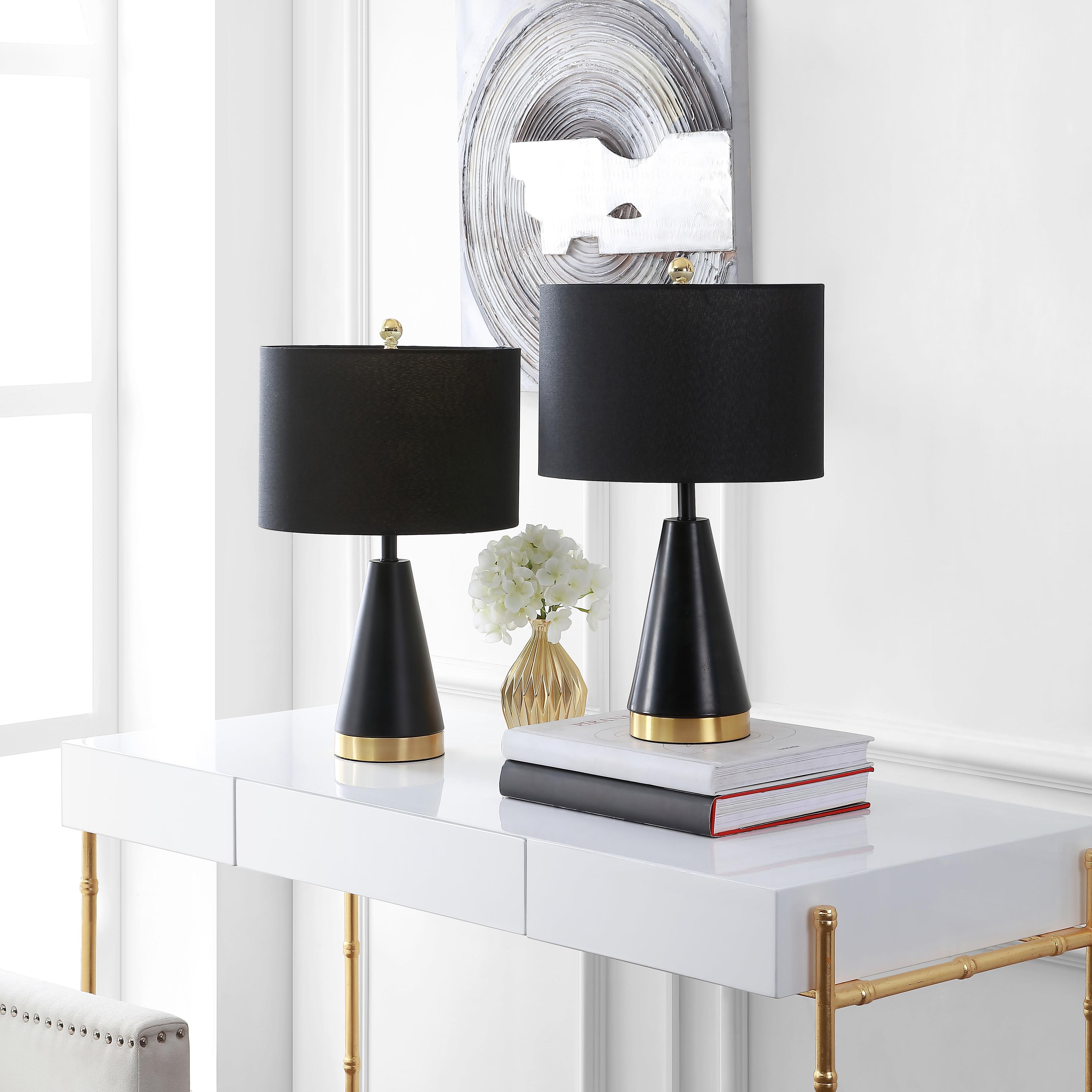 Penla 20'' Black and Brass Gold Table Lamp Set