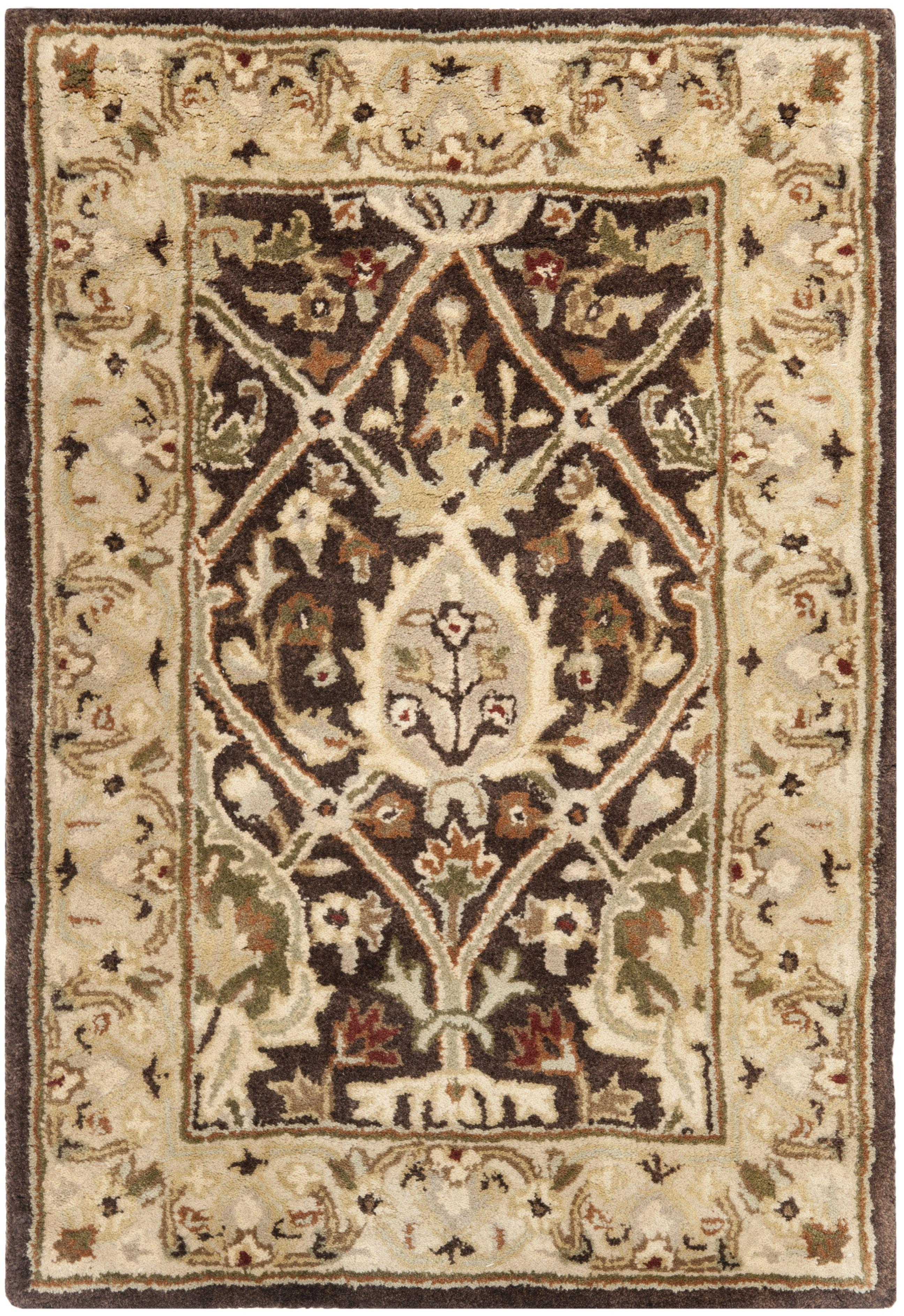 SAFAVIEH Persian Legend Adrian Floral Bordered Wool Area Rug, Brown/Beige, 2' x 3'