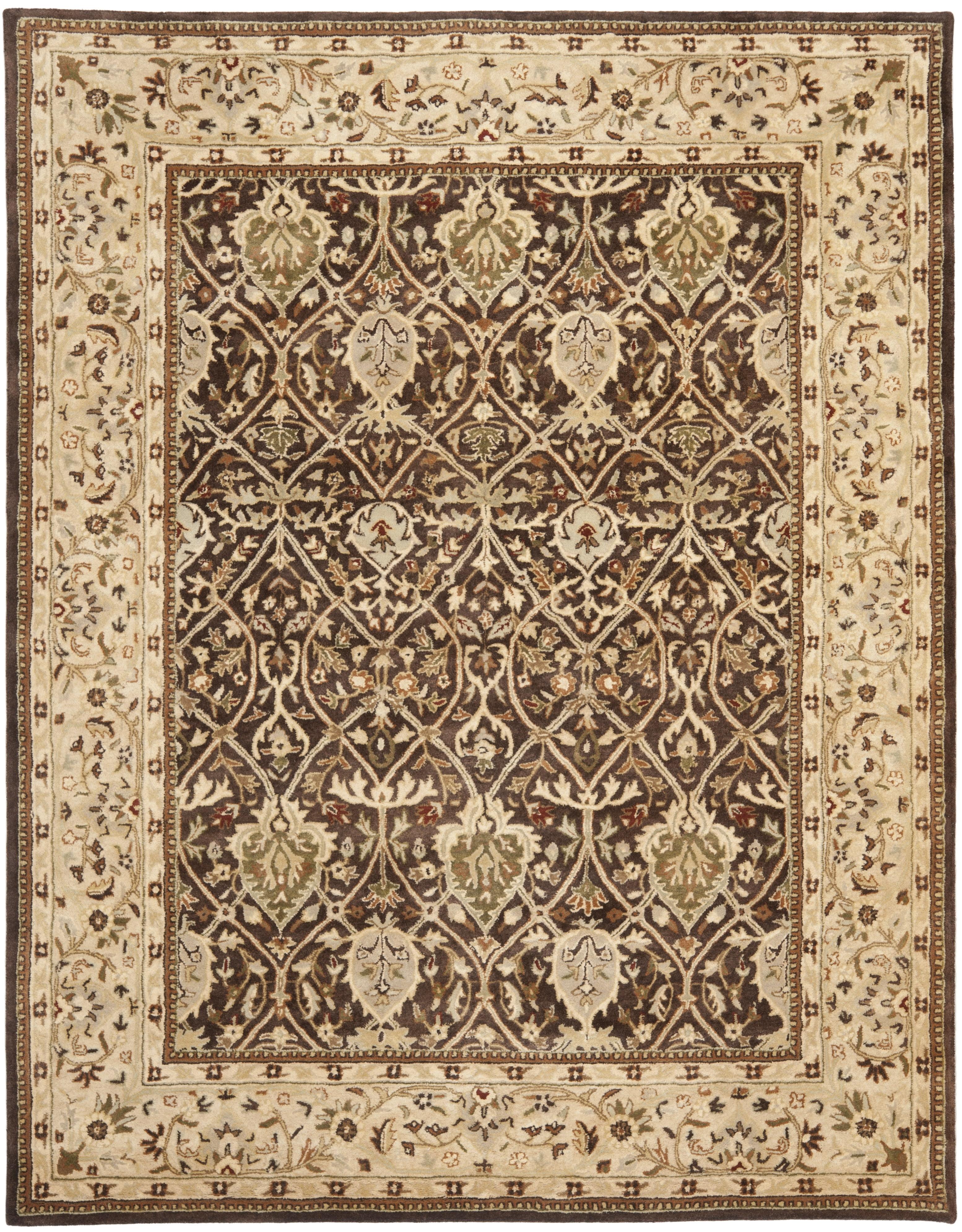 SAFAVIEH Persian Legend Adrian Floral Bordered Wool Area Rug, Brown/Beige, 8'3" x 11'