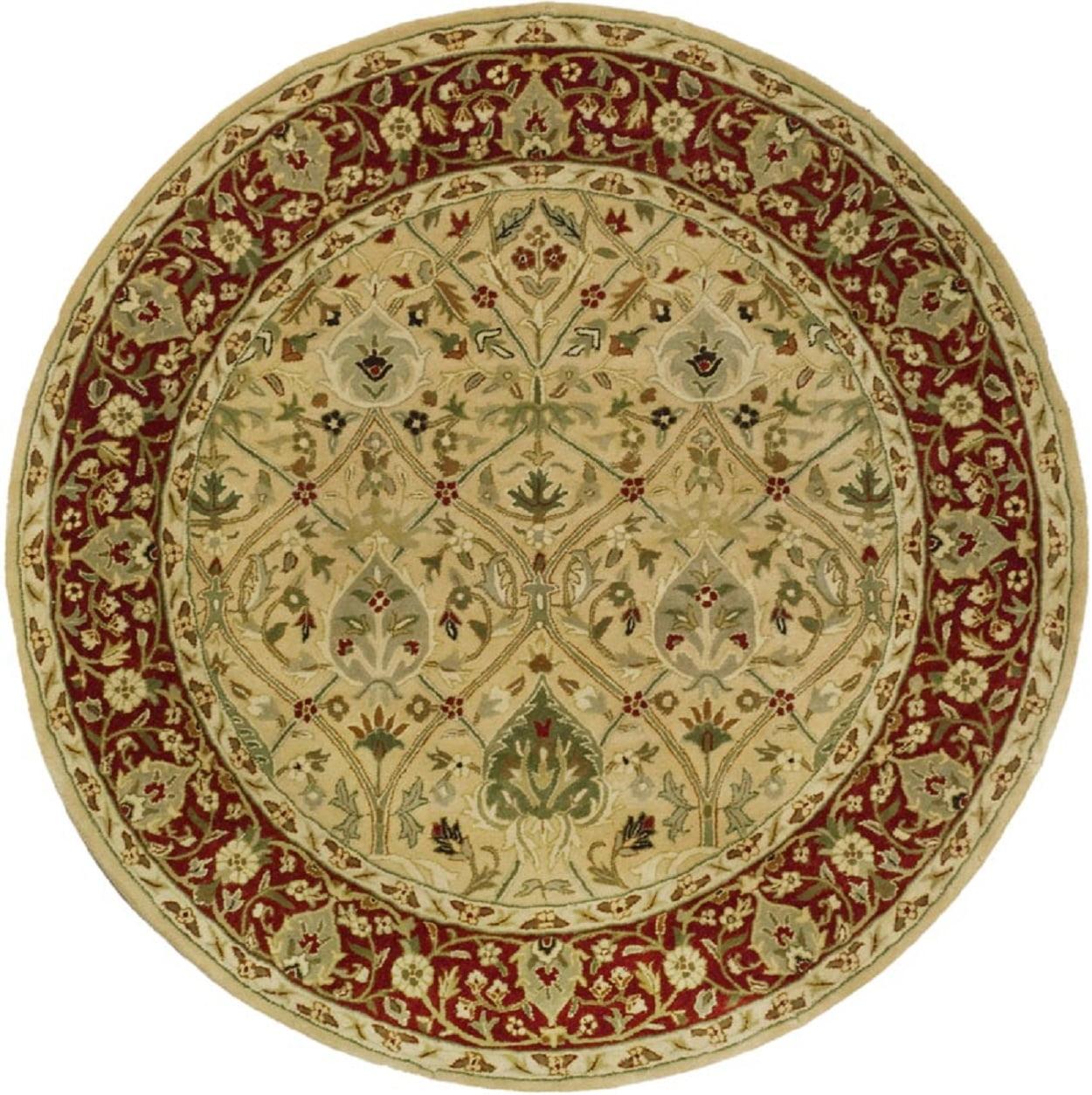 Persian Legend PL819 Hand Tufted Indoor Area Rug - 6' Round - Ivory/Rust - Safavieh