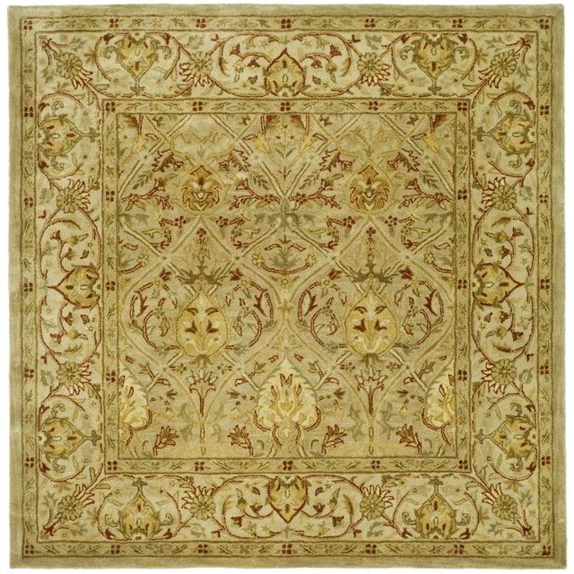SAFAVIEH Persian Legend Adrian Floral Bordered Wool Area Rug, Moss/Beige, 8' x 8' Square