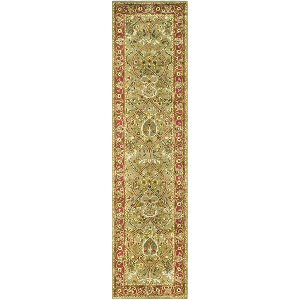 Persian Legend PL819 Hand Tufted Indoor Runner Rug - 2'6"x18' - Light Green/Rust - Safavieh