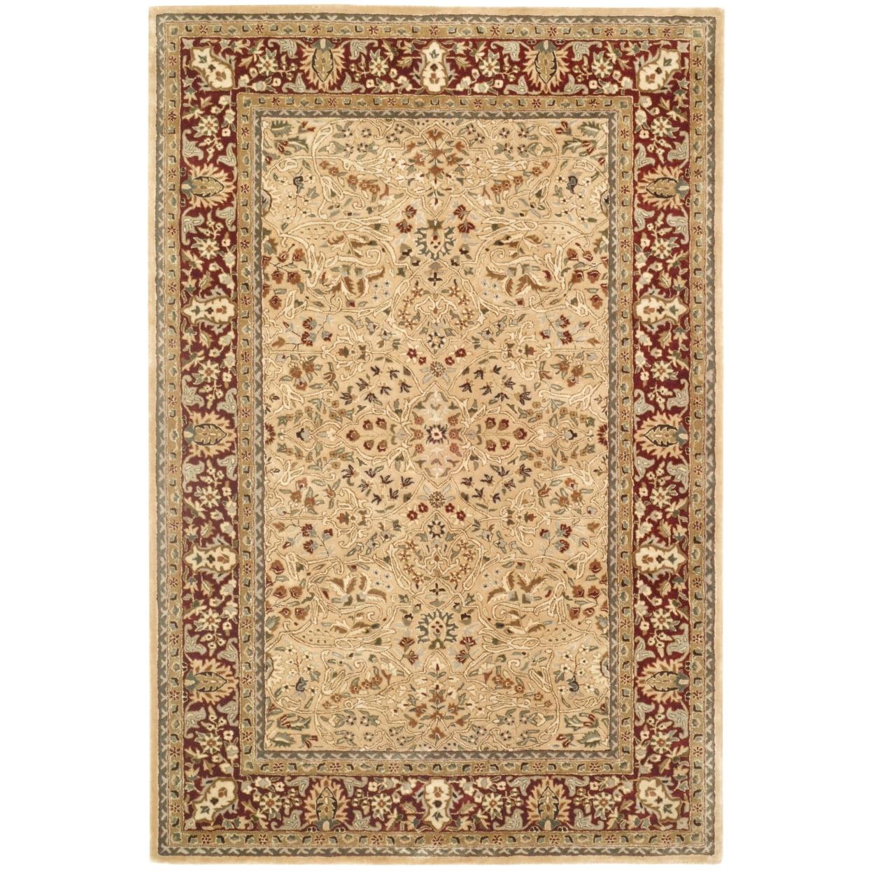 SAFAVIEH Persian Legend Amy Floral Bordered Wool Area Rug, Ivory/Rust, 3' x 5'