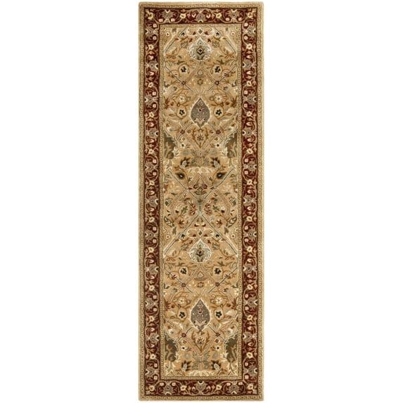 SAFAVIEH Persian Legend Amy Floral Bordered Wool Runner Rug, Ivory/Rust, 2'6" x 8'