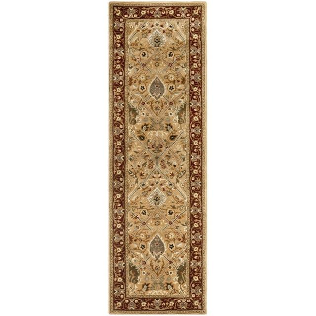 SAFAVIEH Persian Legend Amy Floral Bordered Wool Runner Rug, Ivory/Rust, 2'6" x 8'