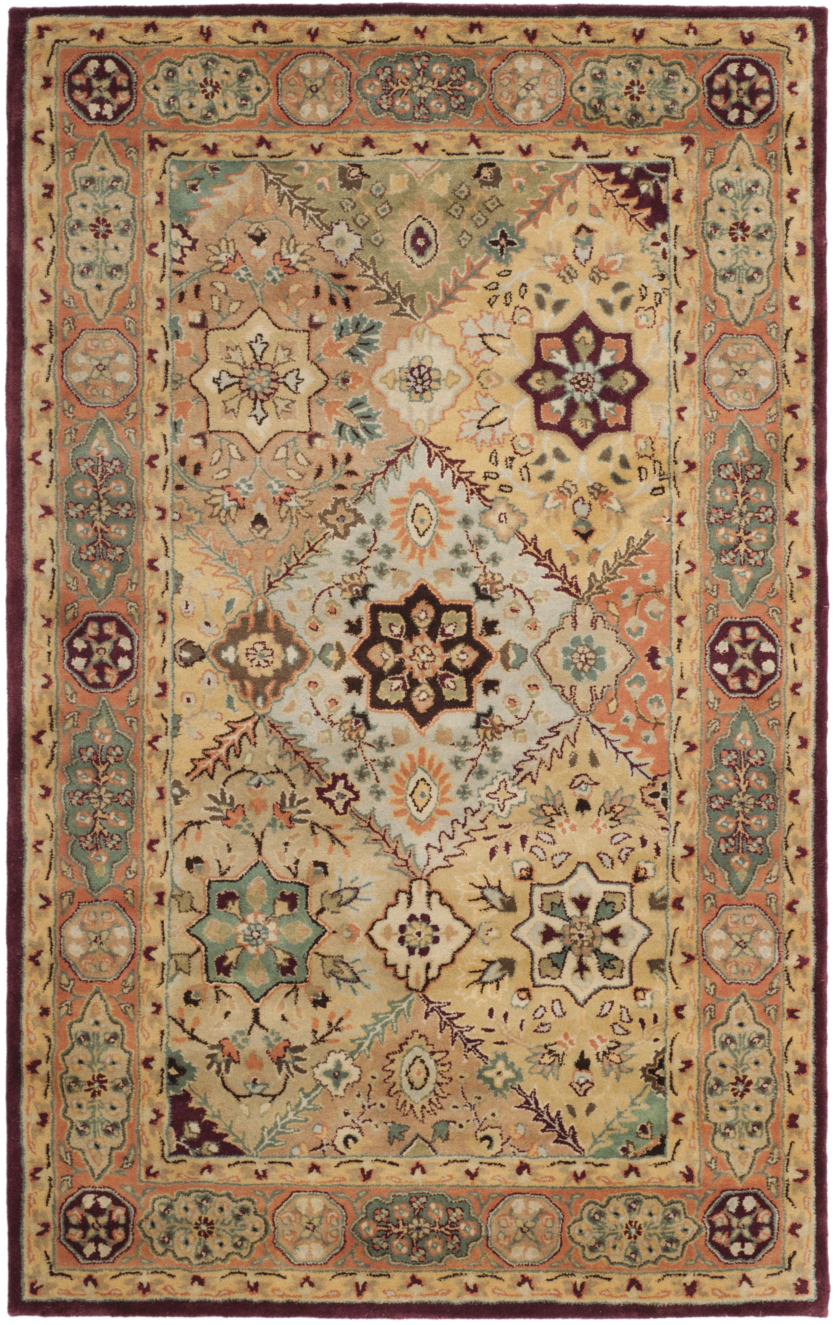 SAFAVIEH Persian Legend Dorinda Border Wool Area Rug, Red/Rust, 6' x 9'