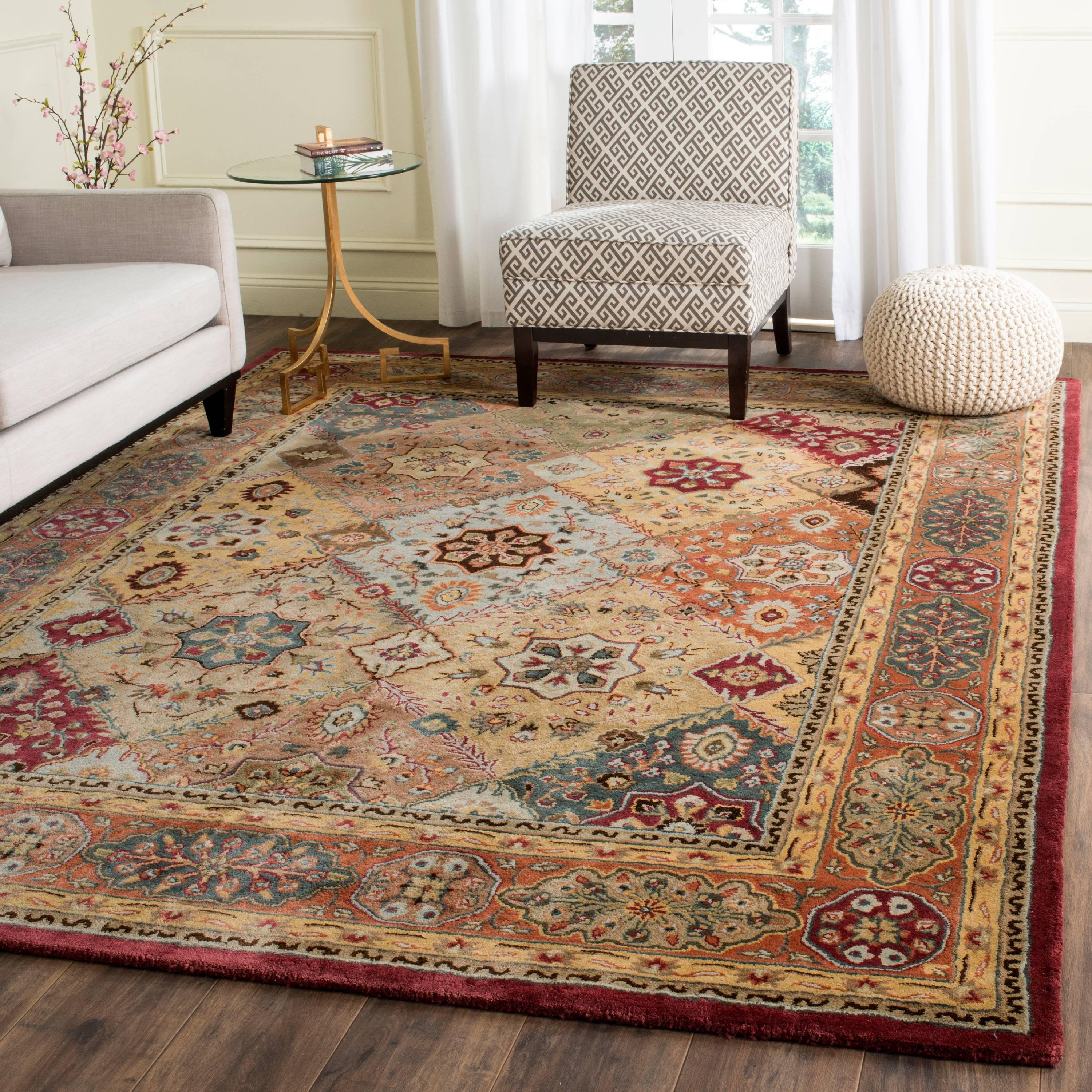 SAFAVIEH Persian Legend Dorinda Border Wool Area Rug, Red/Rust, 9'6" x 13'6"