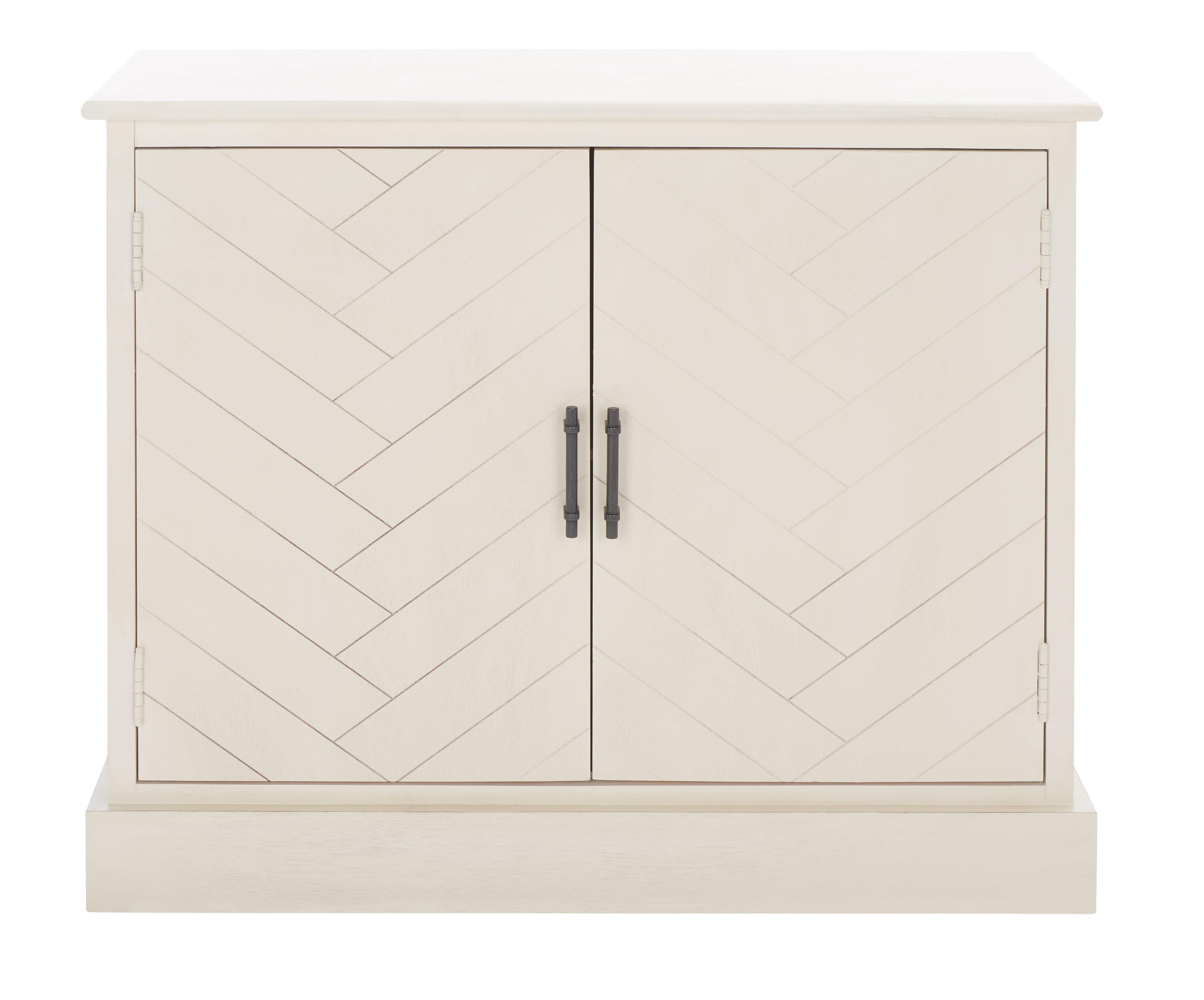 SAFAVIEH Peyton 2 Door Contemporary White Storage Wood Rectangle Cabinet (31.5 in. W x 13.4 in. D x 26 in. H)